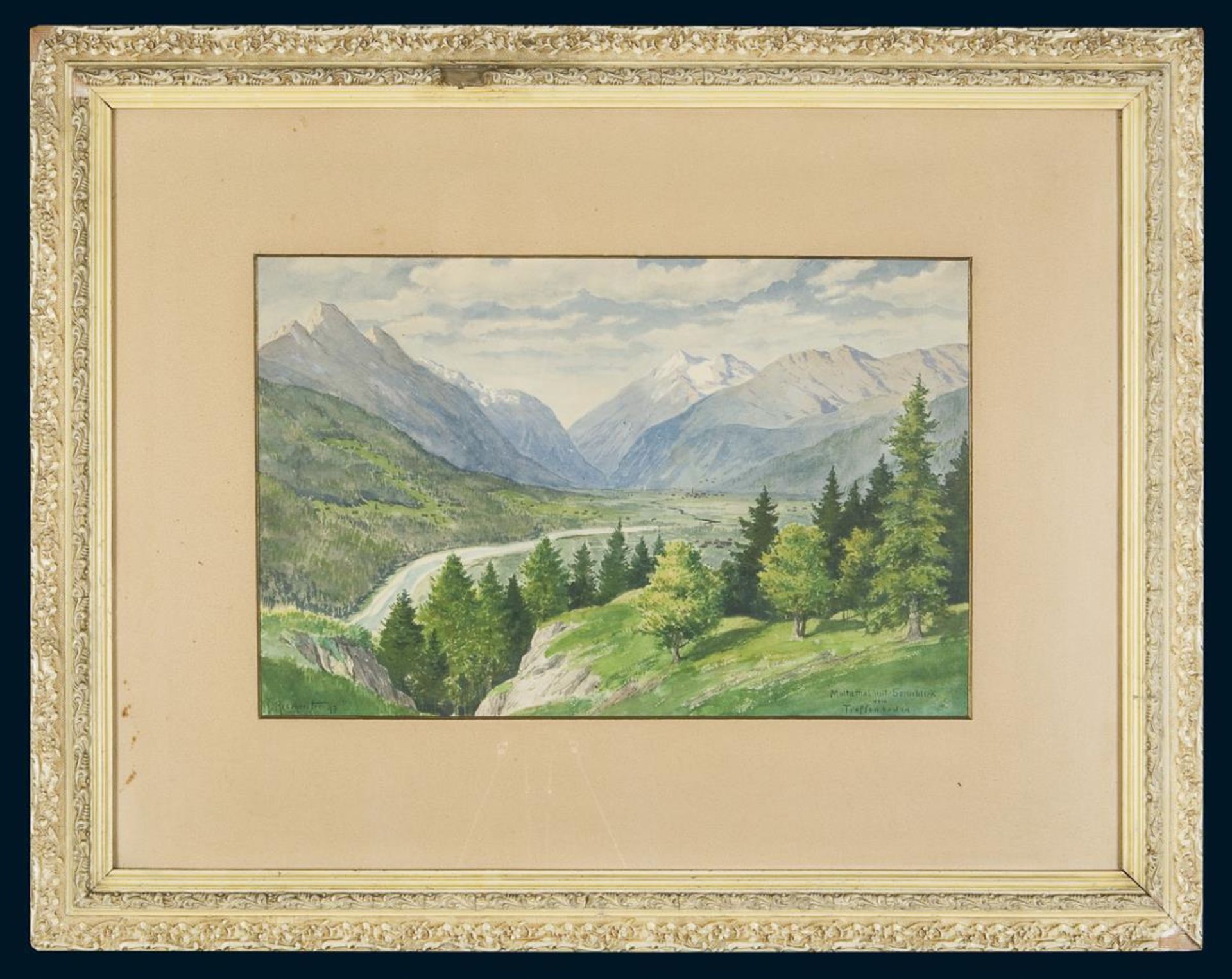 RESCHREITER, Rudolf (1868 München - 1939 München). Maltathal mit Sonnenblick vom Treffenboden. - Bild 2 aus 5