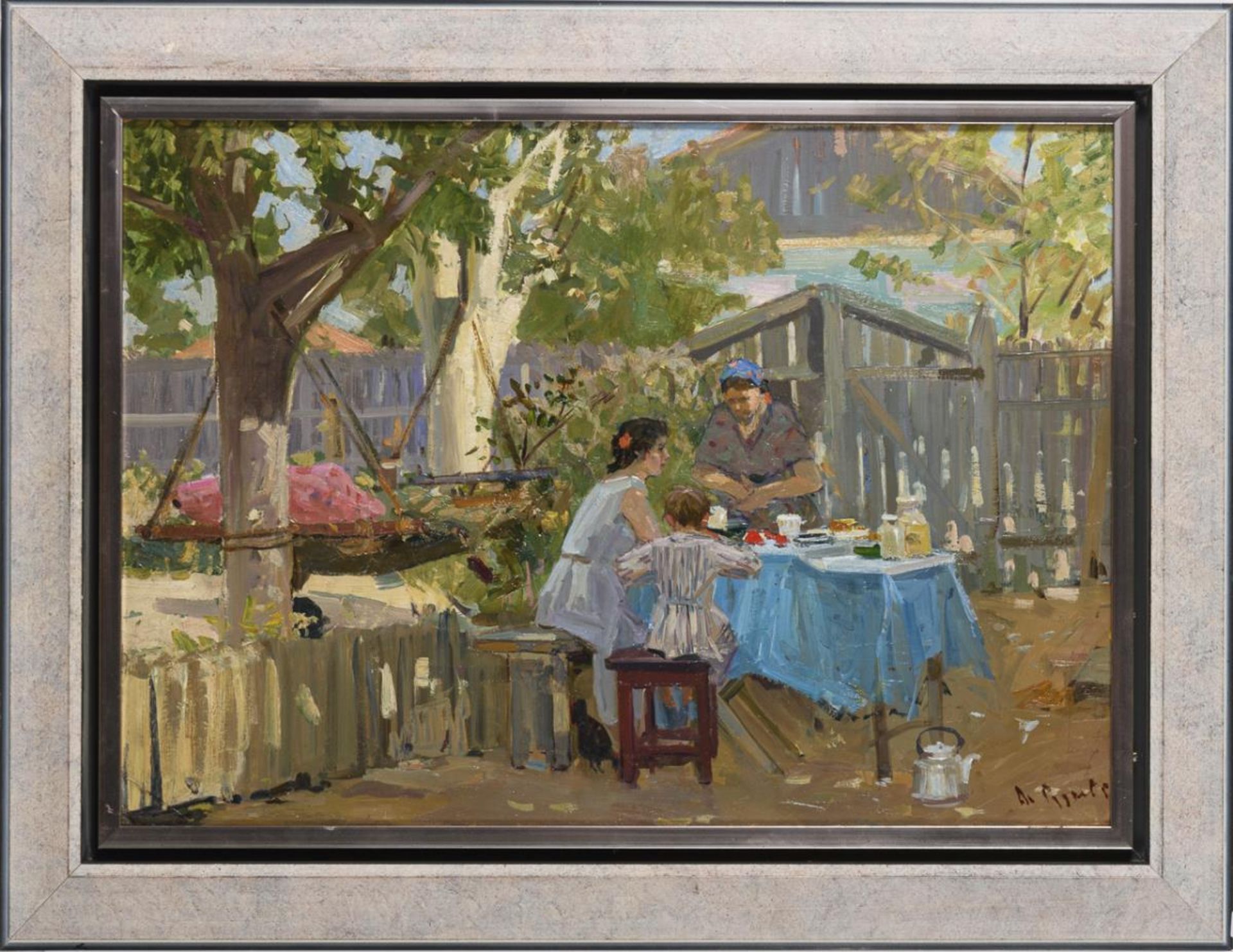 RUDNEV, Grigory Leontievich (Руднев, Григорий Леонтьевич) (* 1906 Volgograd). Nachmittag im Garten. - Bild 3 aus 5