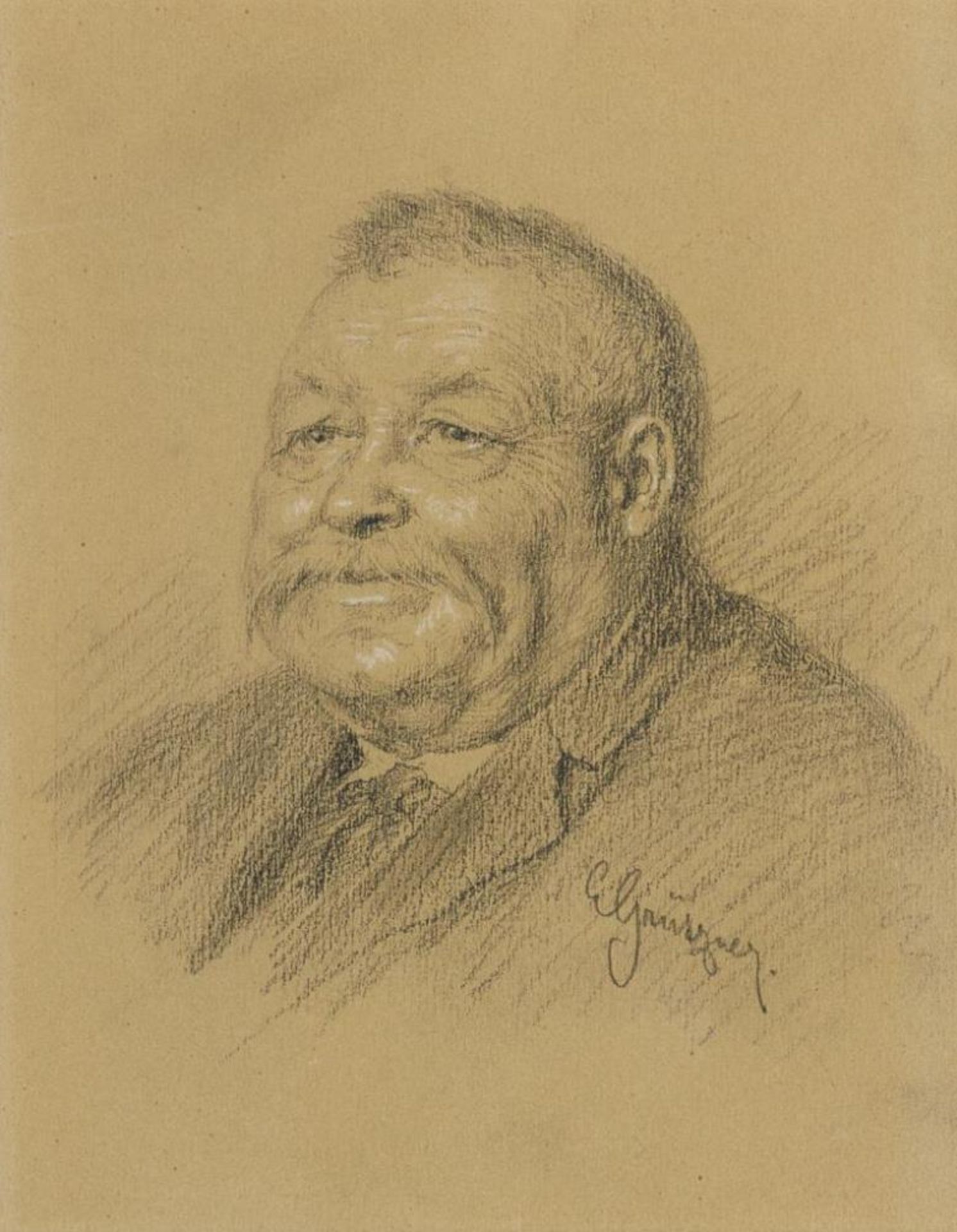 GRÜTZNER, Eduard von (1846 Groß-Karlowitz - 1925 München). Herrenbildnis.