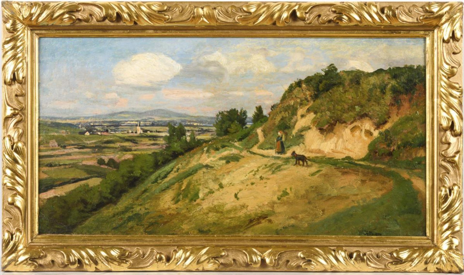 JETT, Wilhelm (1846 - 1877). Blick auf den Huelfensberg vom Heldrastein. - Bild 2 aus 3