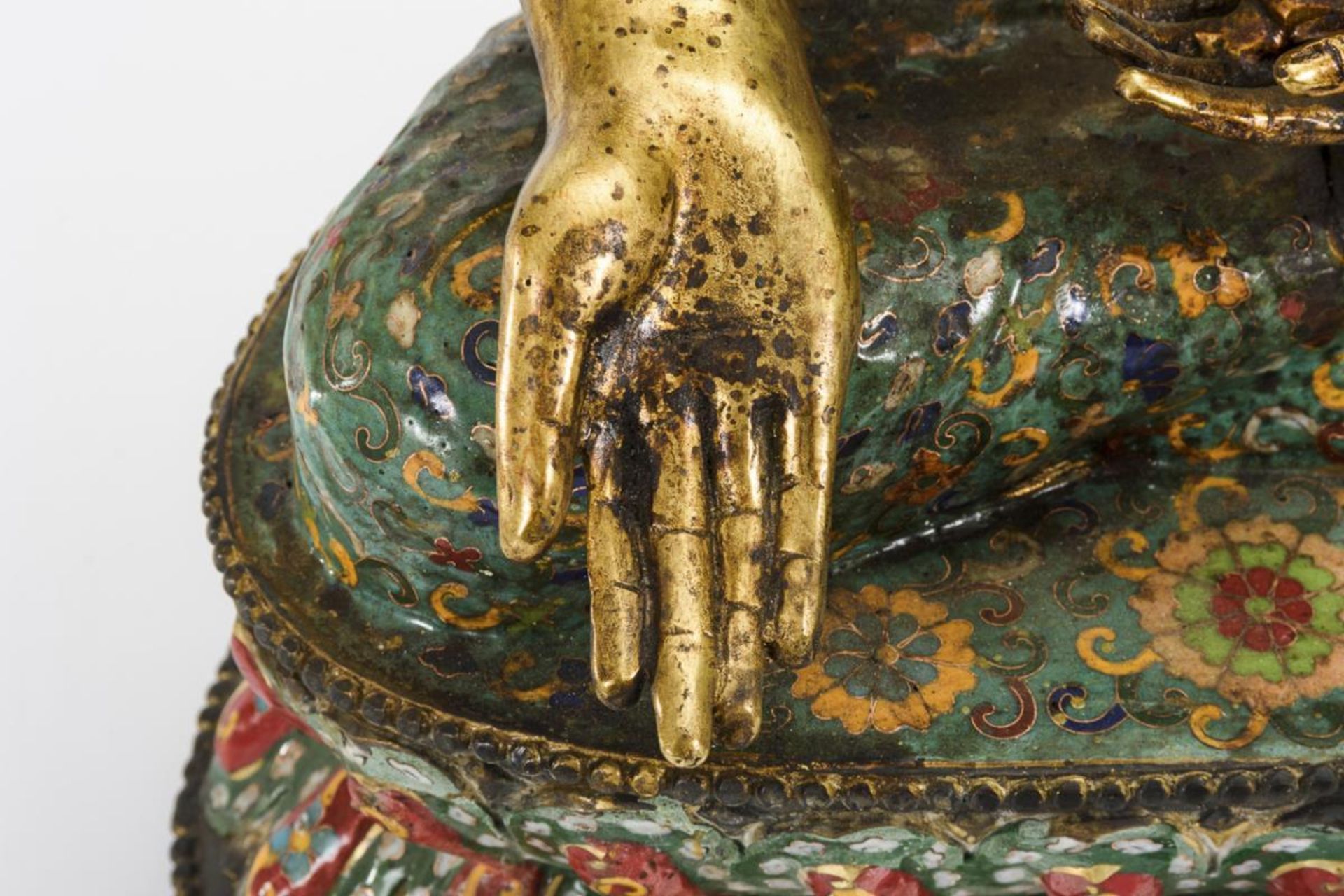 Buddha mit Cloisonnétechnik - Bild 4 aus 10