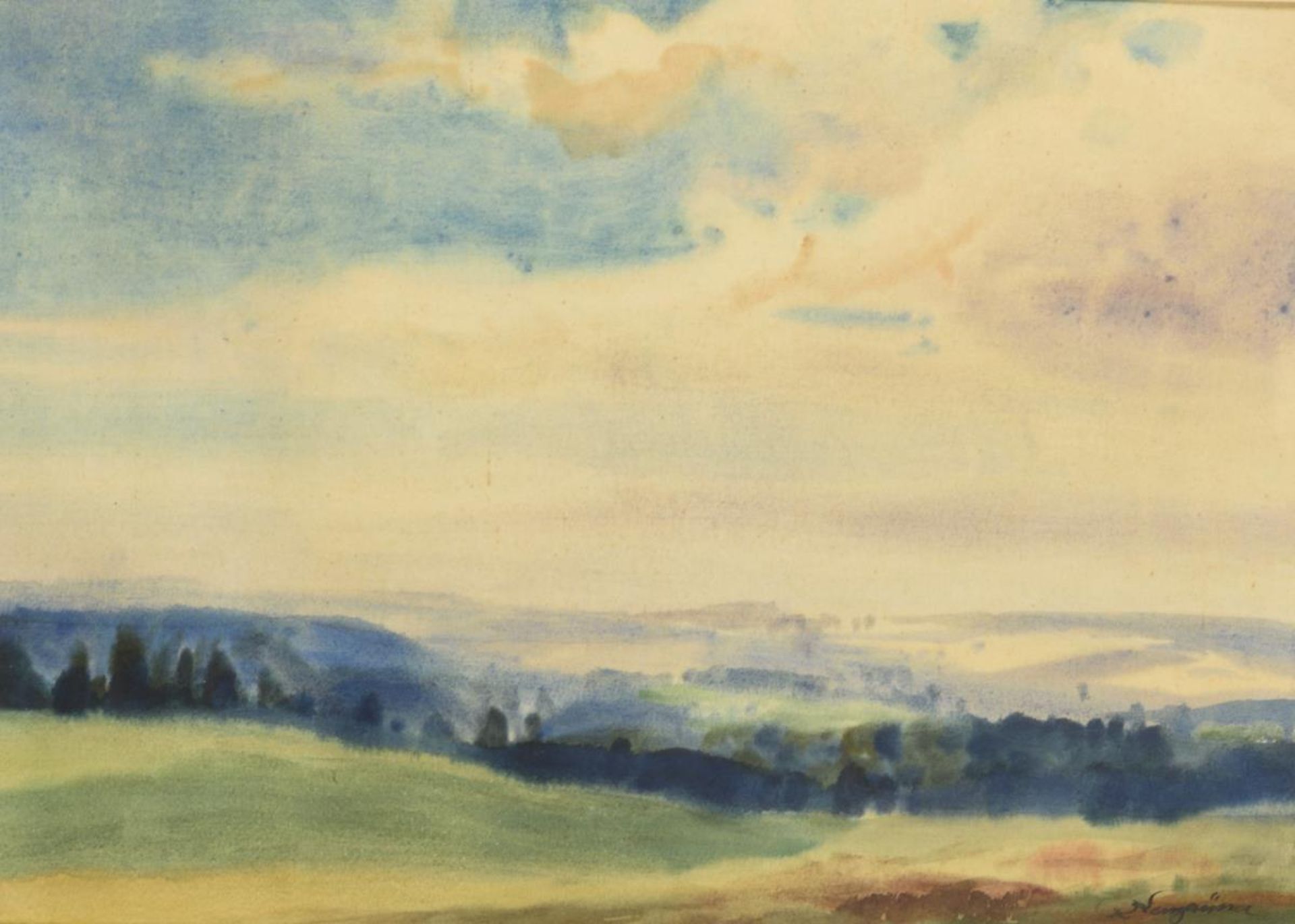 LENGRÜSSER, Rudolf (1894 Wien - 1959 Salzburg). Weite Landschaft.