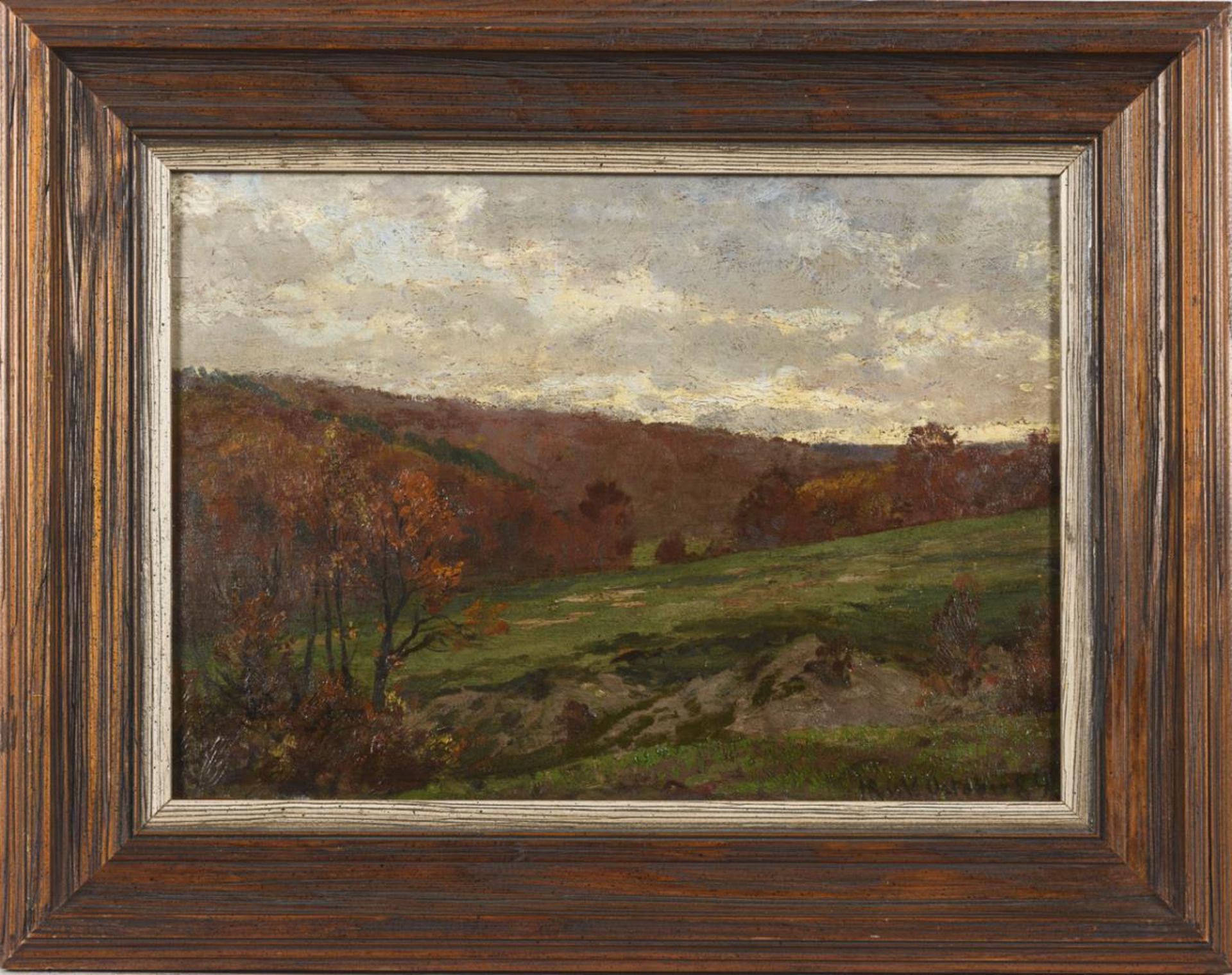 VOLKMANN, Hans Richard von (1860 Halle/Saale - 1927 ebd.). "Herbstlandschaft bei Willingshausen". - Bild 2 aus 3