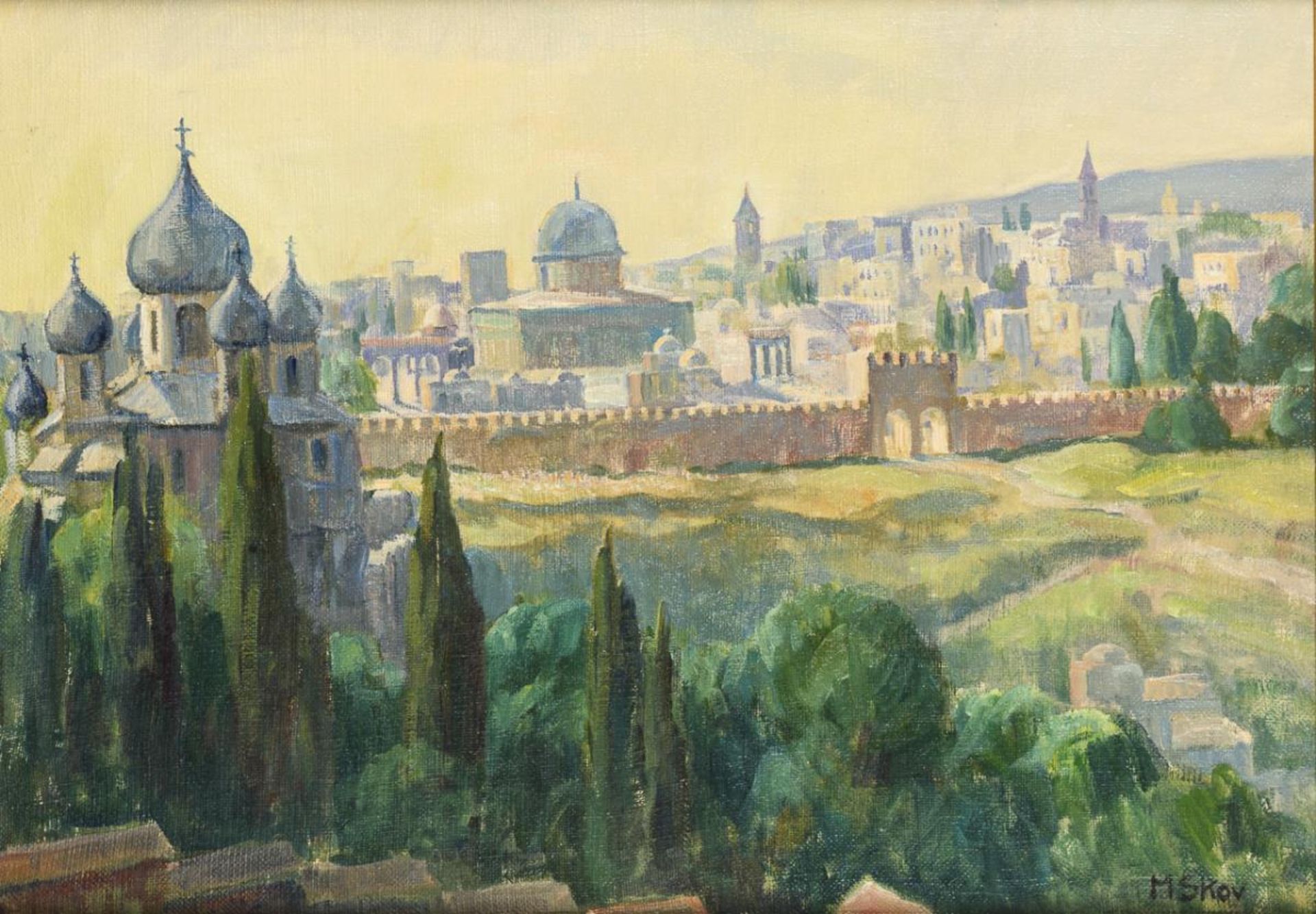 SKOV, Marius (1885 Skodeberg - 1964). Blick auf Jerusalem vom Ölberg aus.