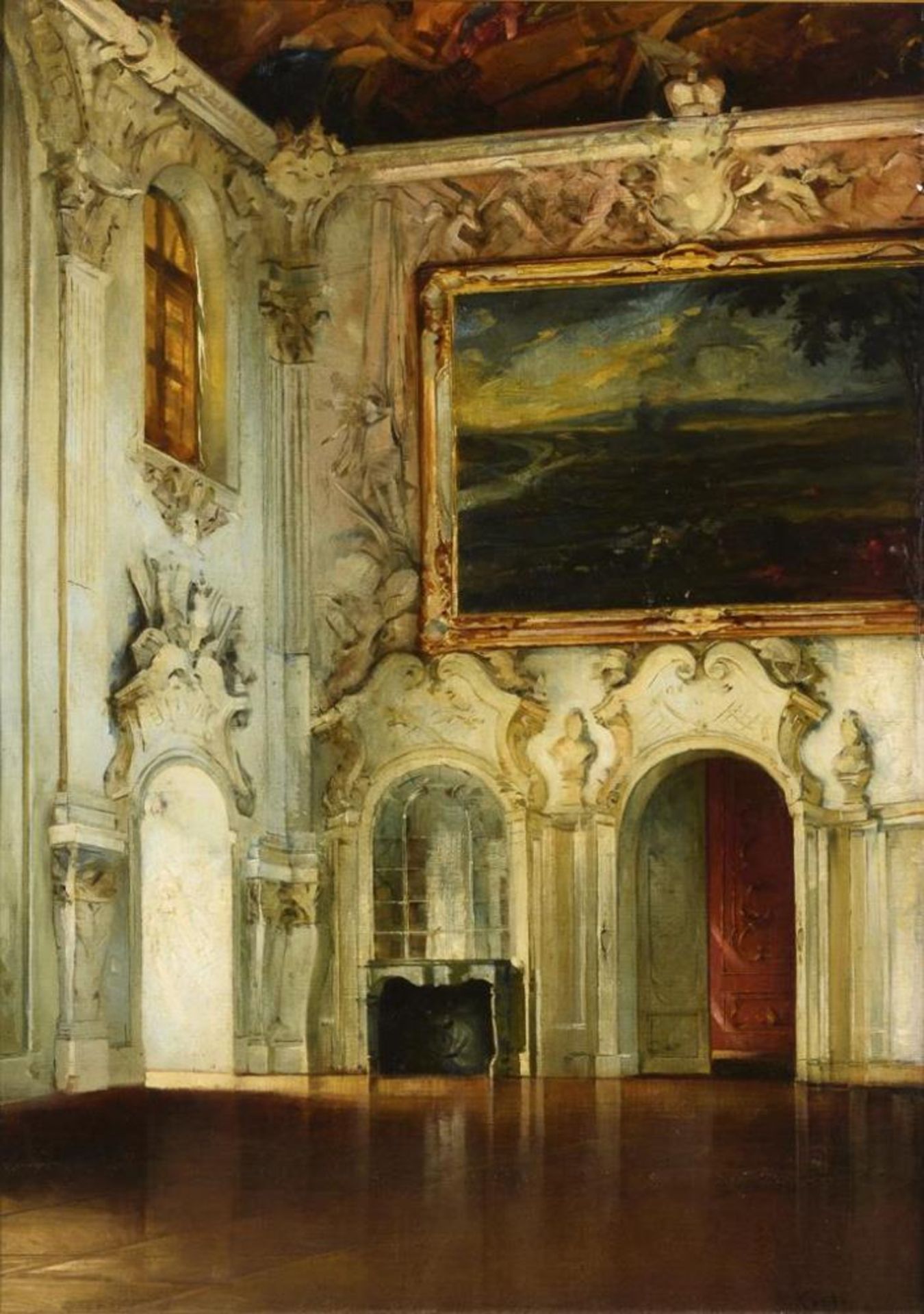 KRELING, Wilhelm (1855 Nürnberg - 1937). Weißer Saal Schloss Schleißheim.