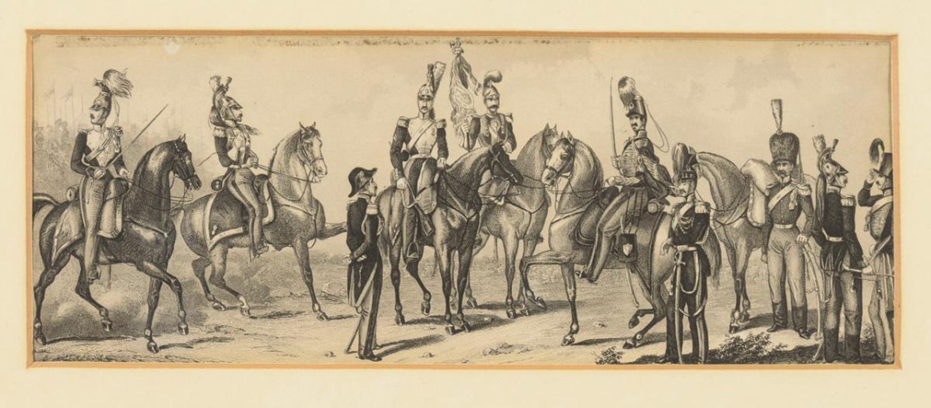 Historienbild: Offiziere zu Pferd