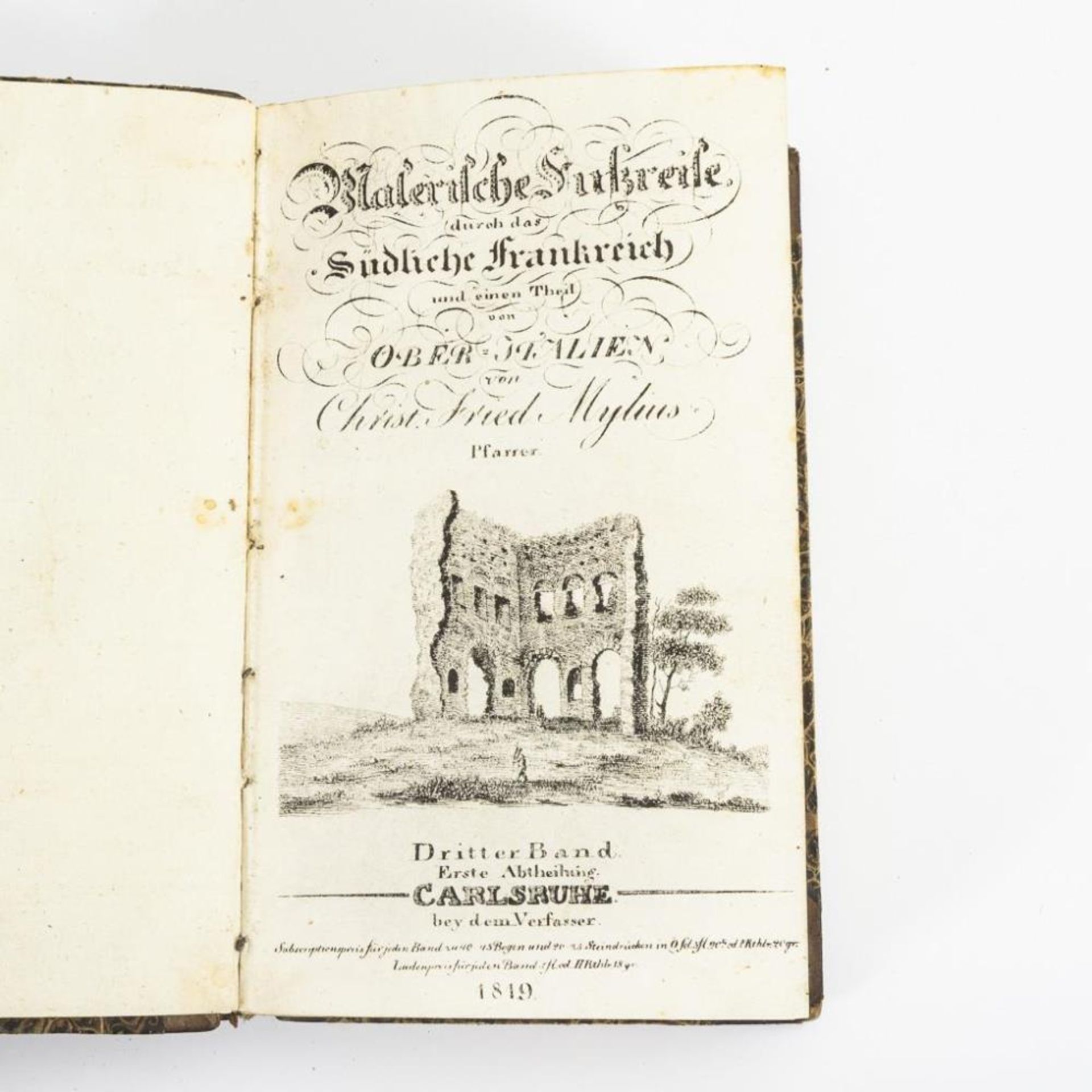 "Malerische Fußreise durch das südliche Frankreich und einen Theil Oberitaliens" - 2 Bücher - Bild 2 aus 2