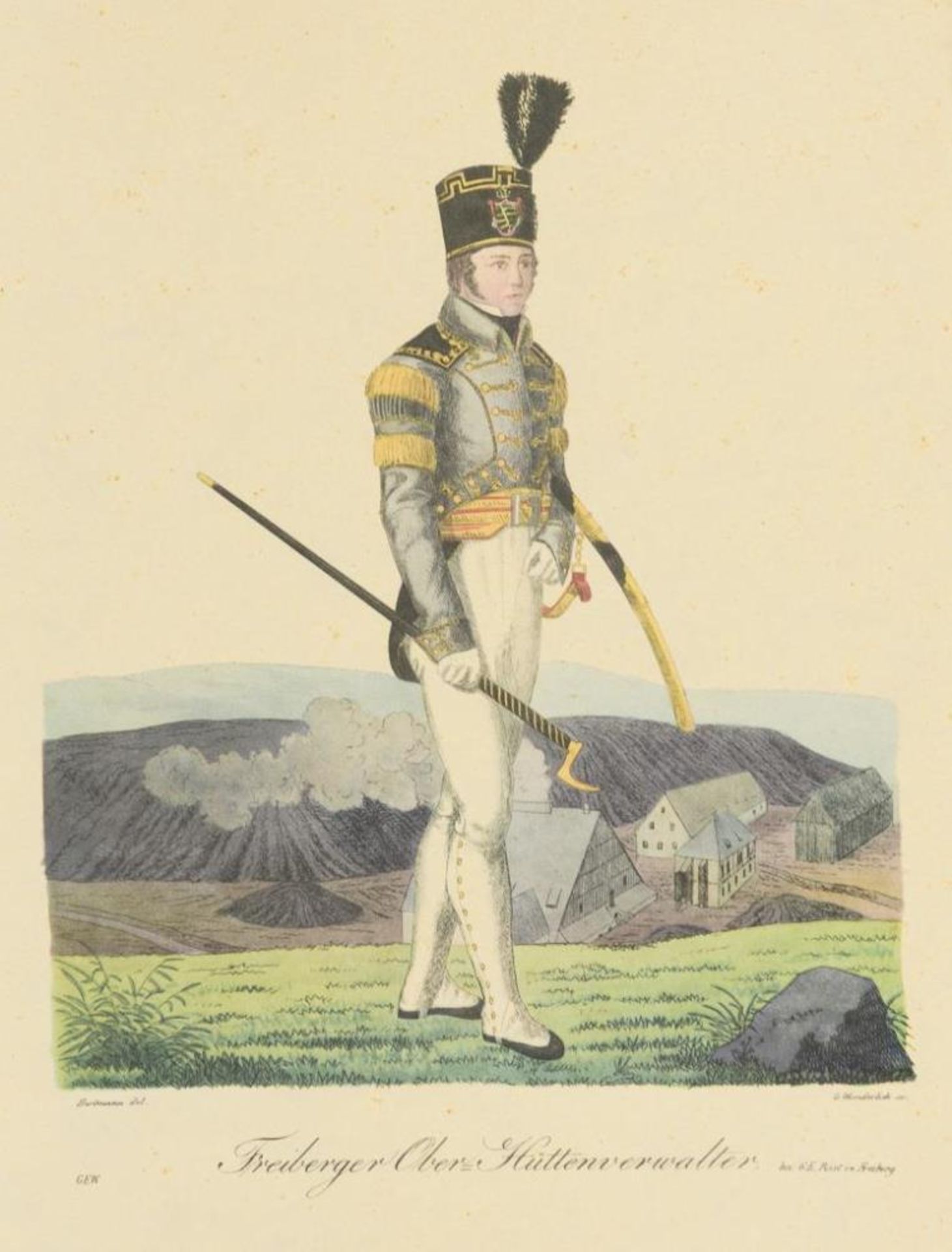 WUNDERLICH, Gustav (1809 - 1882). 3 Darstellungen von Bergmännern in Tracht. - Image 3 of 4