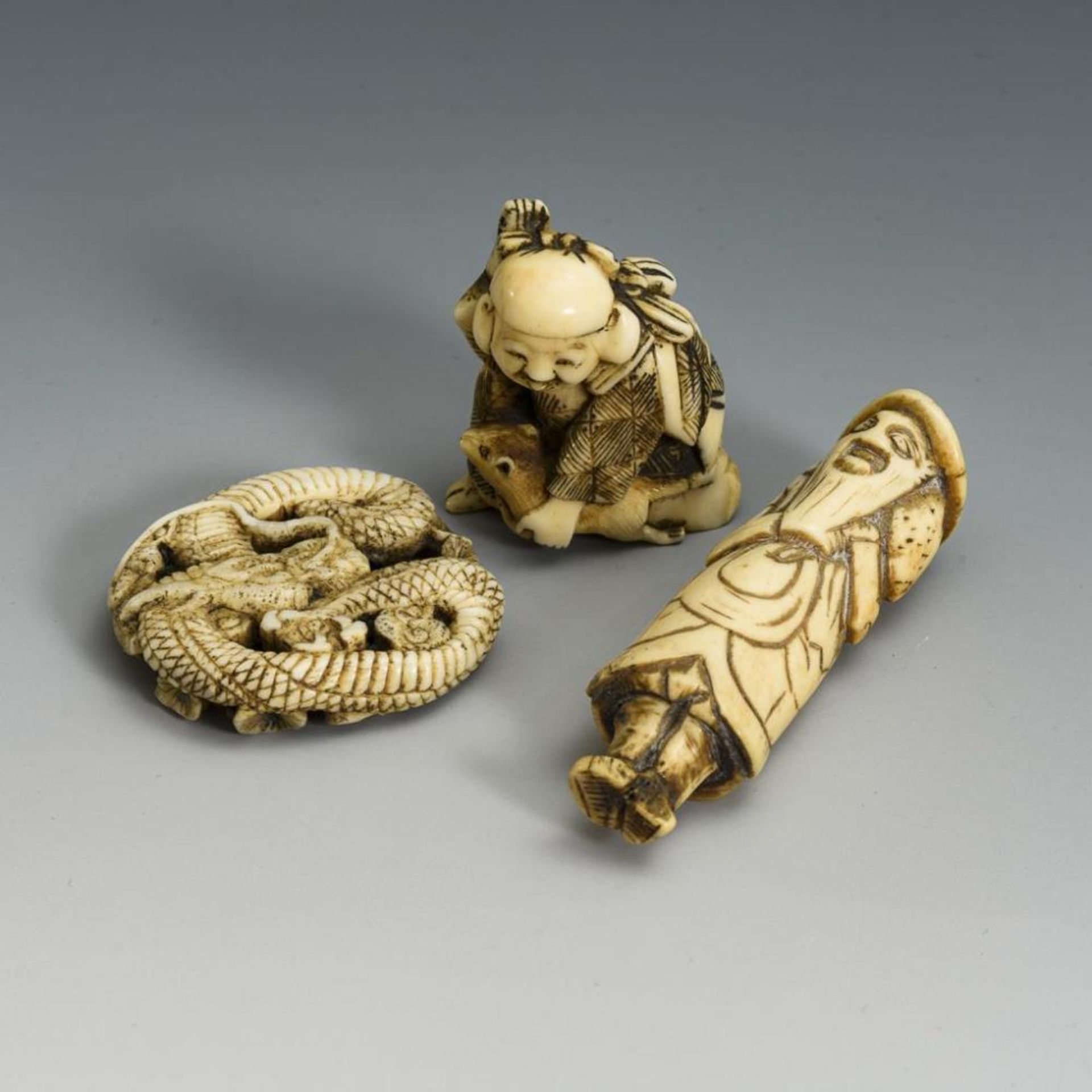 3 Netsuke aus Bein