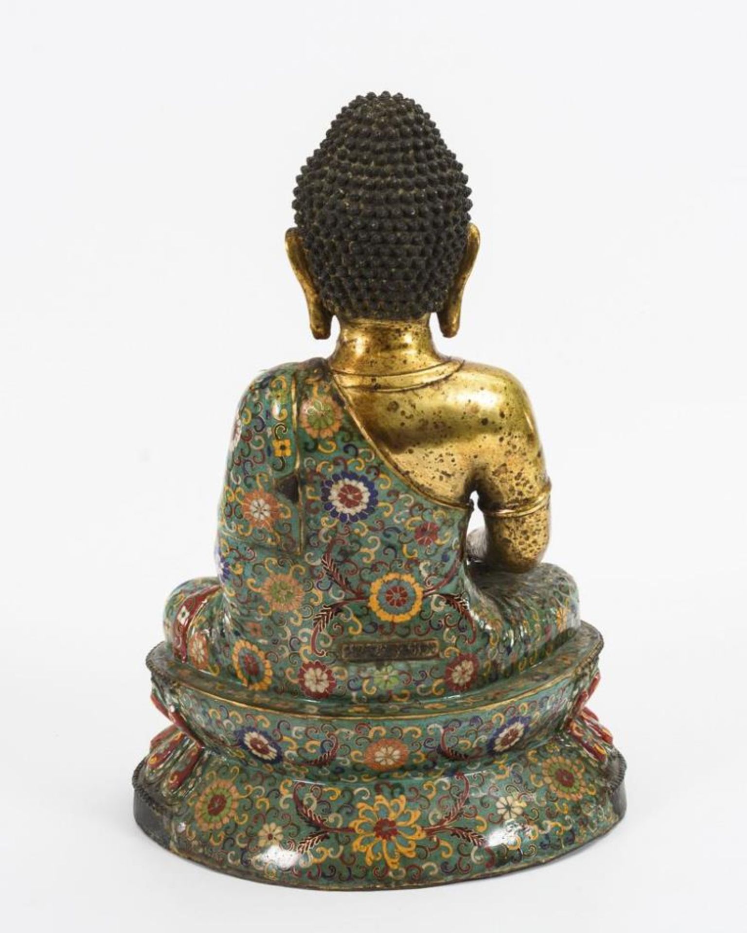 Buddha mit Cloisonnétechnik - Bild 9 aus 10