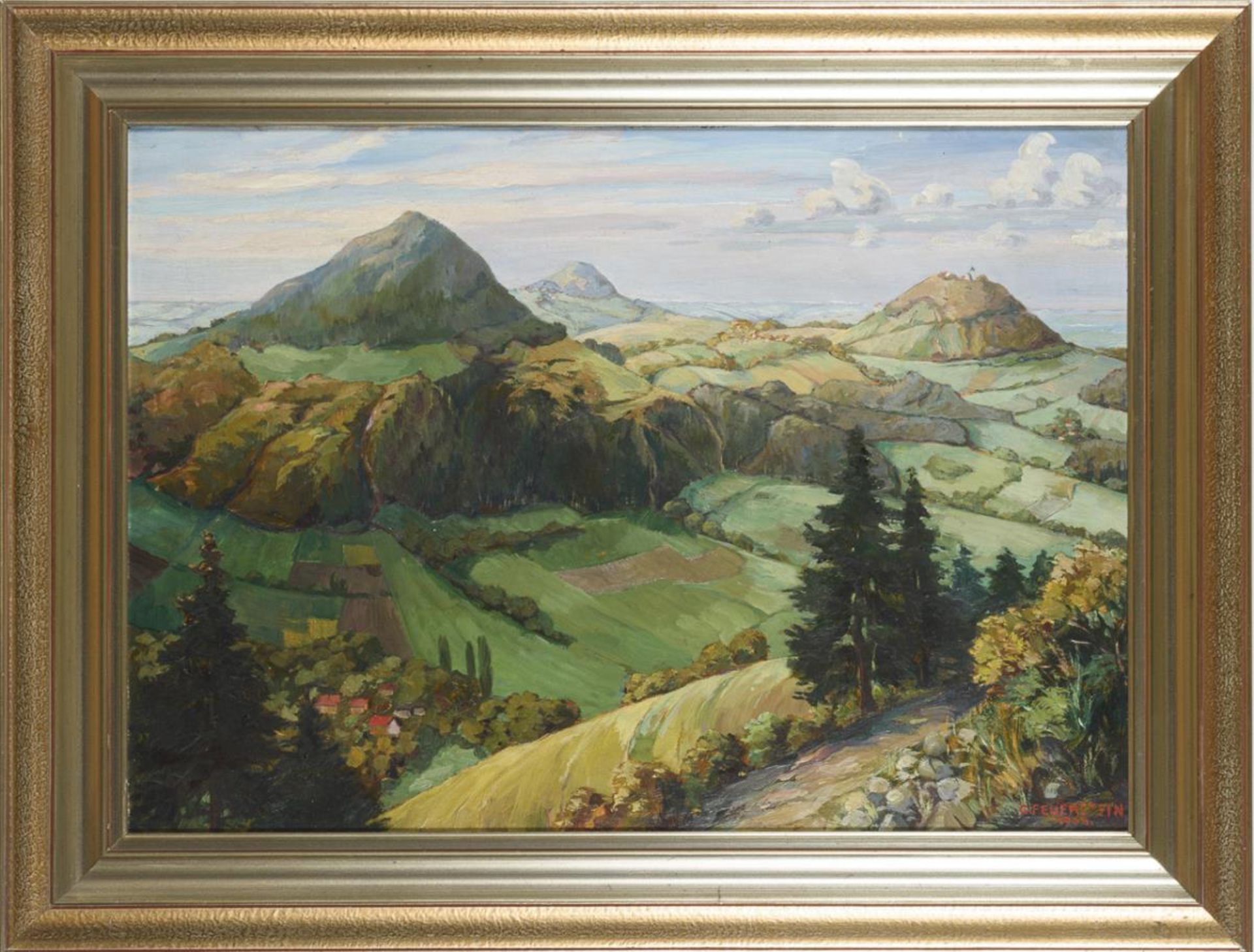 FEUERSTEIN, Gustav Adolf (1875 Stuttgart - 1952 ebd.). Landschaft auf der schwäbischen Alb. - Bild 2 aus 3