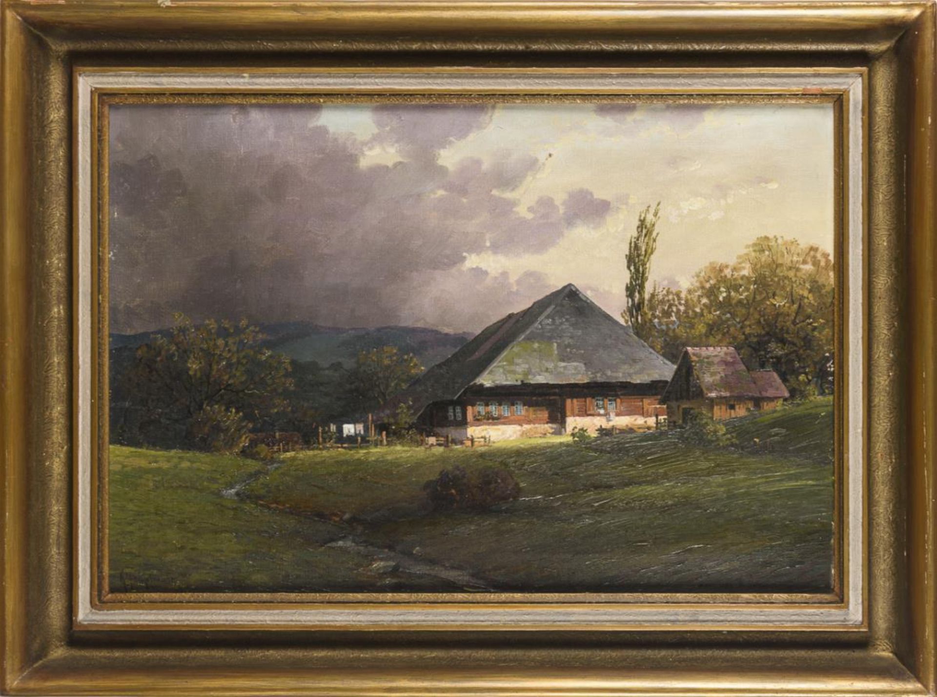 HAUPTMANN, Karl (1880 Freiburg/Breisgau - 1947 Herzogenhorn). Gebirgsansicht mit Bauernhaus. - Bild 3 aus 5