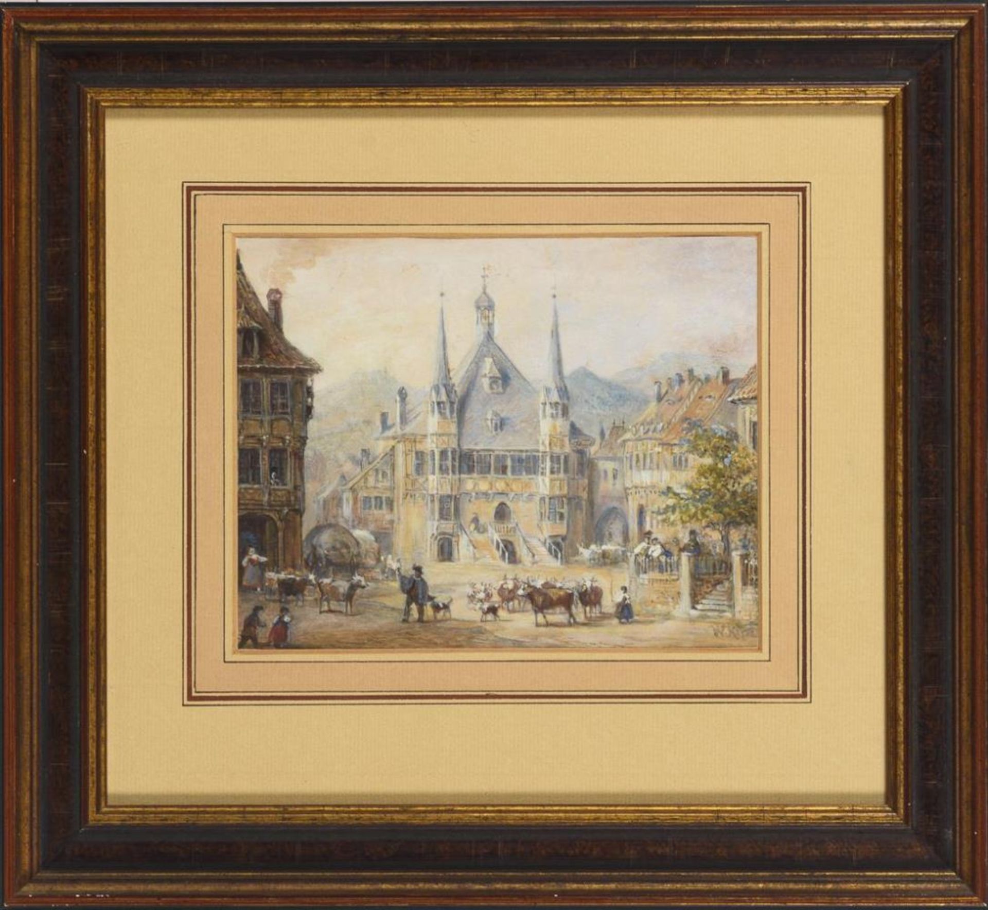 RIPE, Wilhelm (1818 Hahnenklee - 1885 Goslar). Wernigerode - Marktplatz. - Bild 2 aus 3