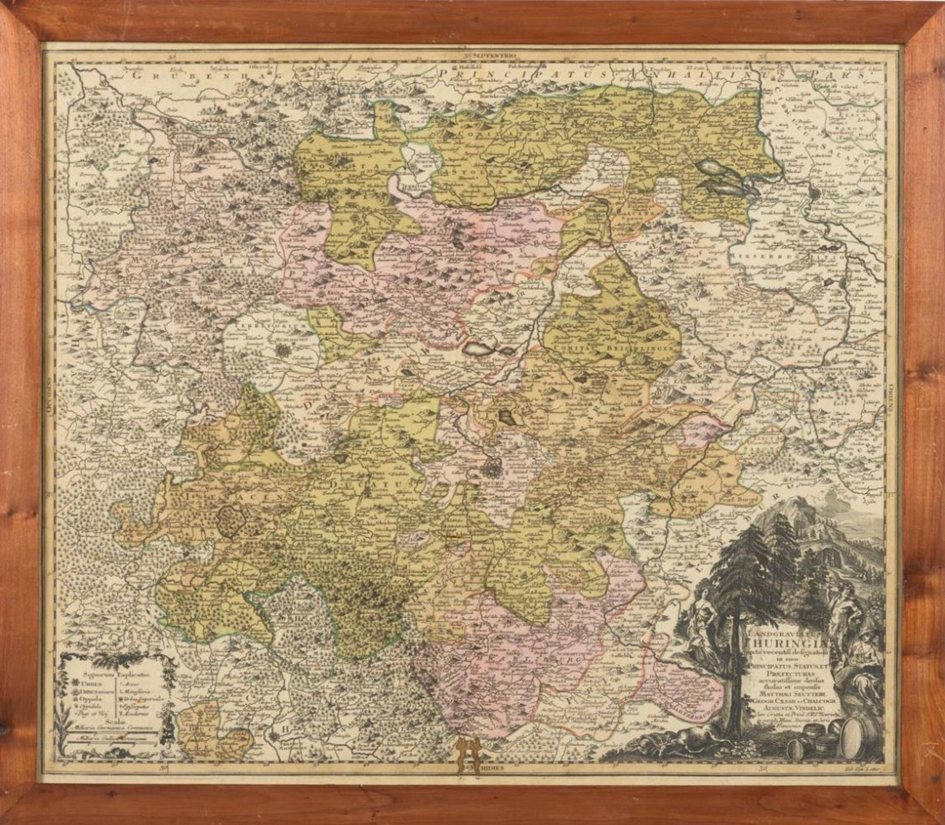 LOTTER, Tobias Conrad (1717 - 1777 Augsburg). Landkarte der Landgrafschaft Thüringen. - Bild 2 aus 2