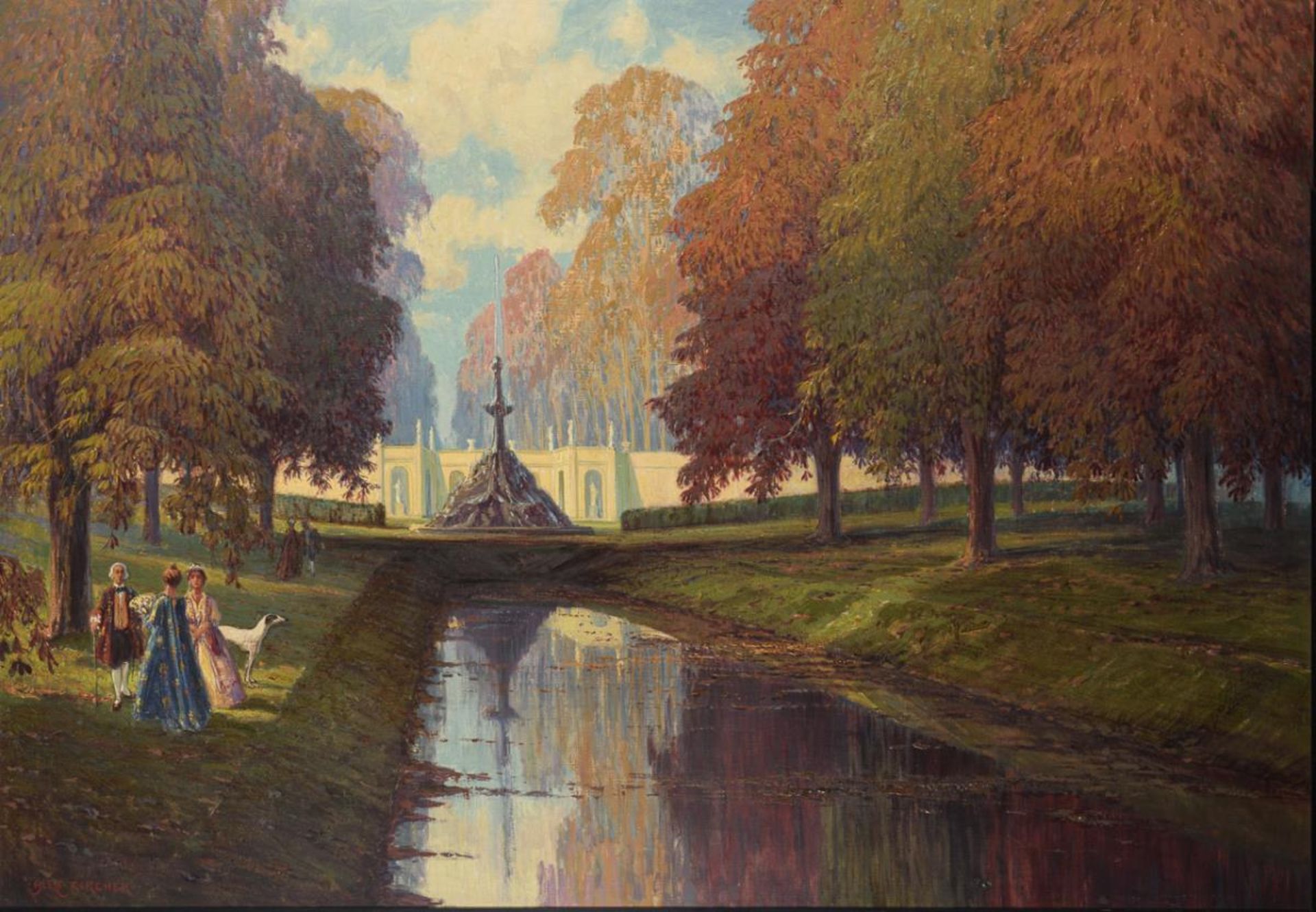 KIRCHER, Alexander (1867 Triest - 1939 Berlin). Große Parklandschaft.