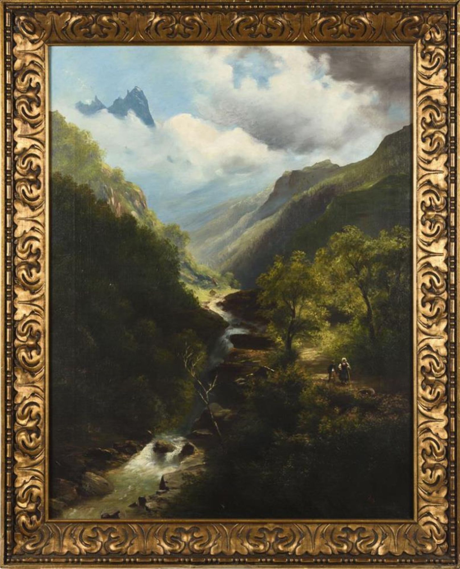 VÖSCHER, Leopold Heinrich (1830 Wien - 1877). Bach im Gebirge. - Bild 3 aus 5