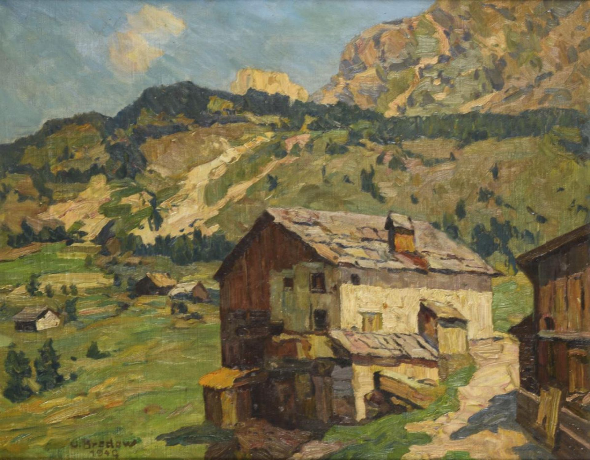 BREDOW, Otto (* 1874 Berlin). "Bauernhäuser im Grödnertal/Dolomiten".