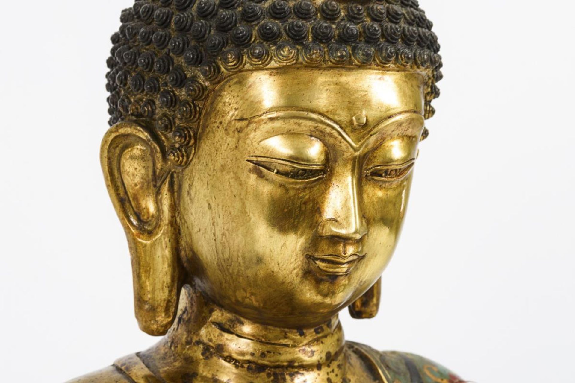 Buddha mit Cloisonnétechnik - Bild 7 aus 10