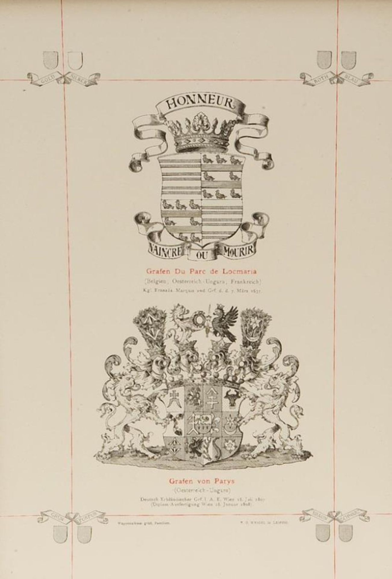 "Wappen-Album der Gräflichen Familien Deutschlands, Österreich-Ungarns", 6 Bände (komplett), 1883-18 - Image 4 of 5