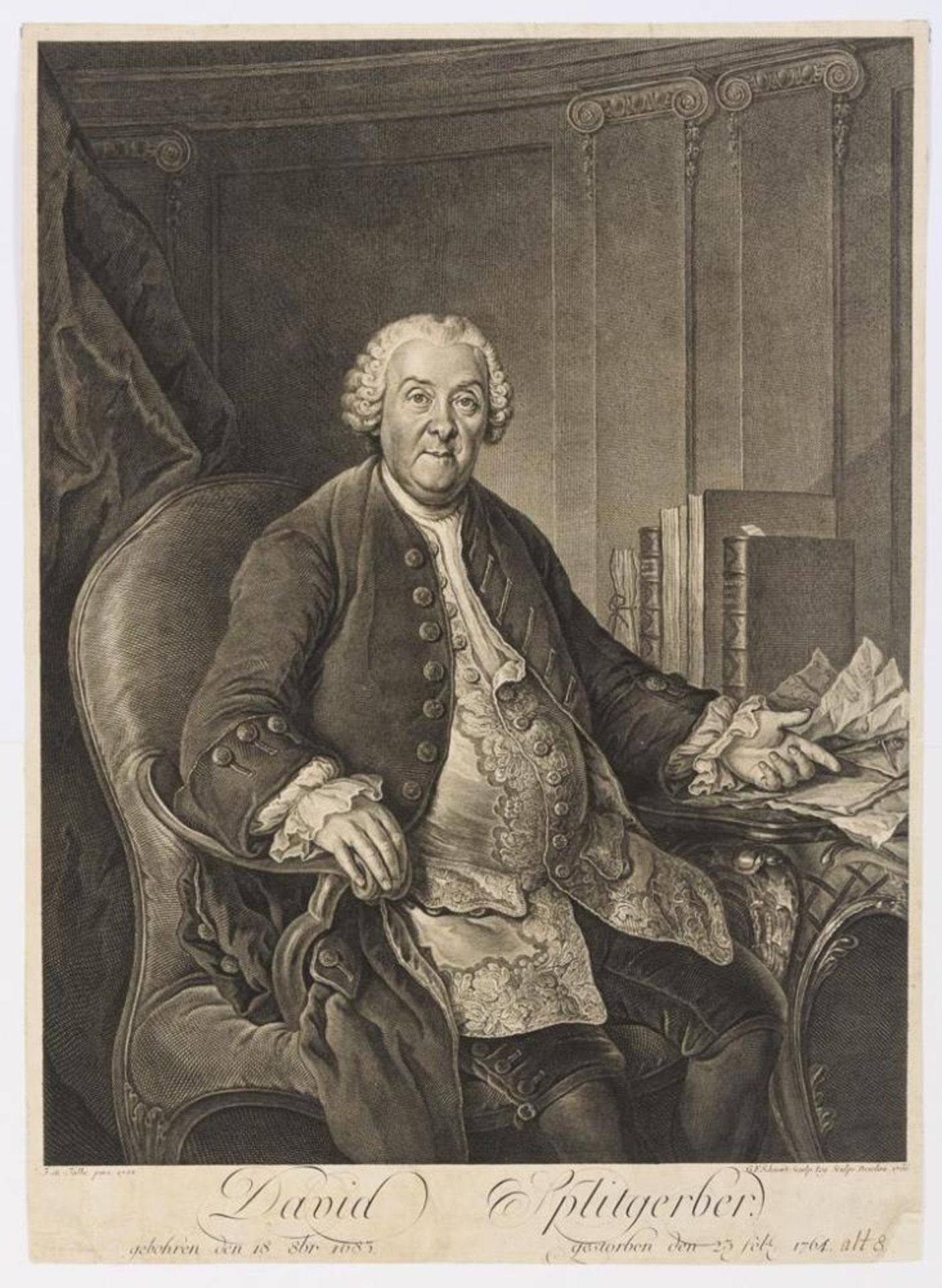 SCHMIDT, Georg Friedrich (1712 Schönerlinde - 1775 Berlin). "David Splitgerber".