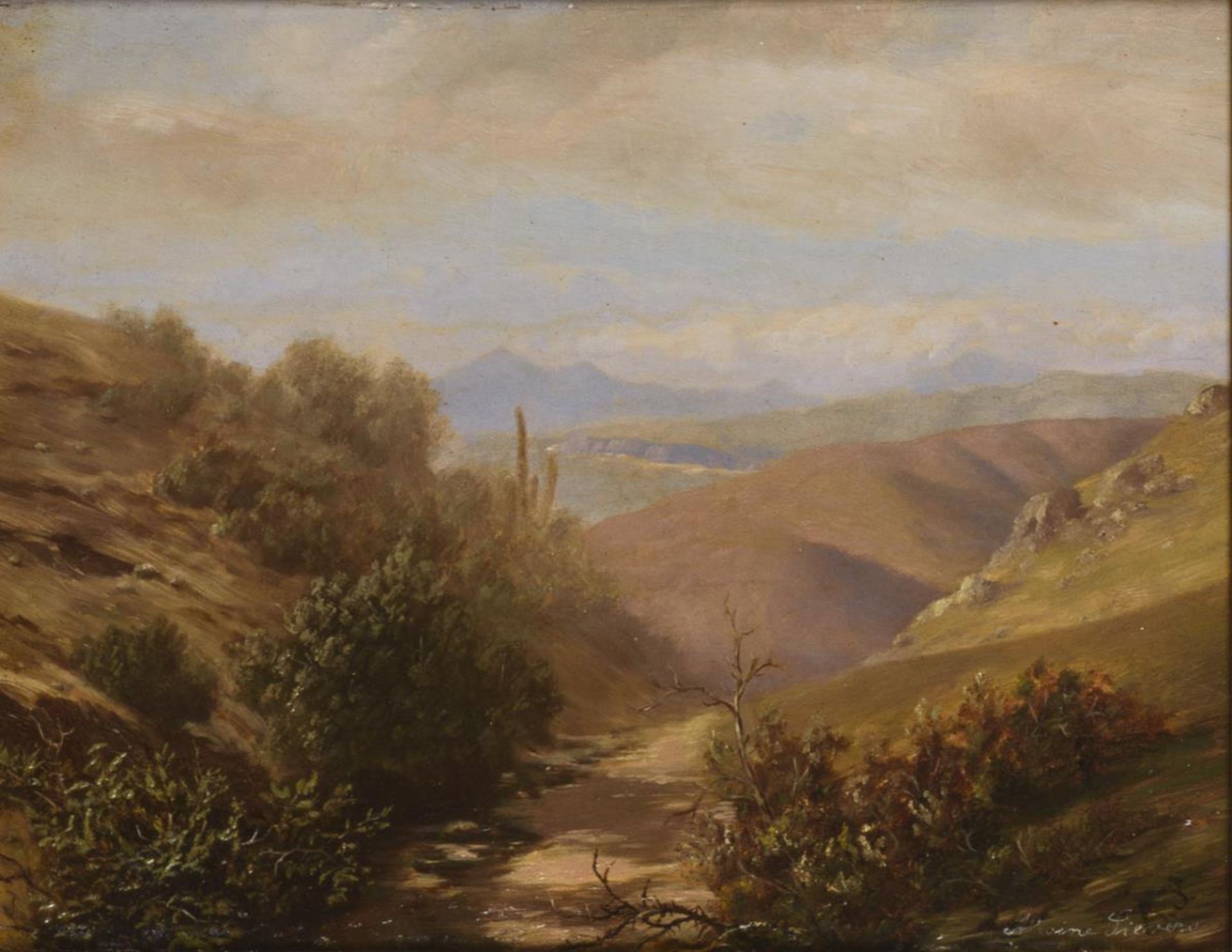 SIEVERS, Alwine (* 1839 Hamburg/Niedersachsen). Italienische Gebirgslandschaft.