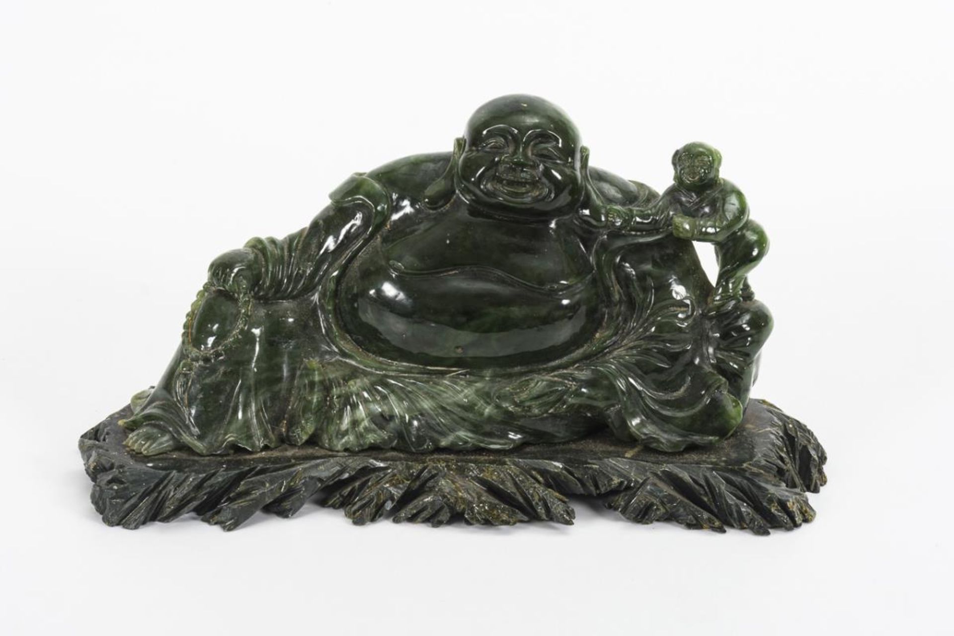 Hotei aus grüner Jade