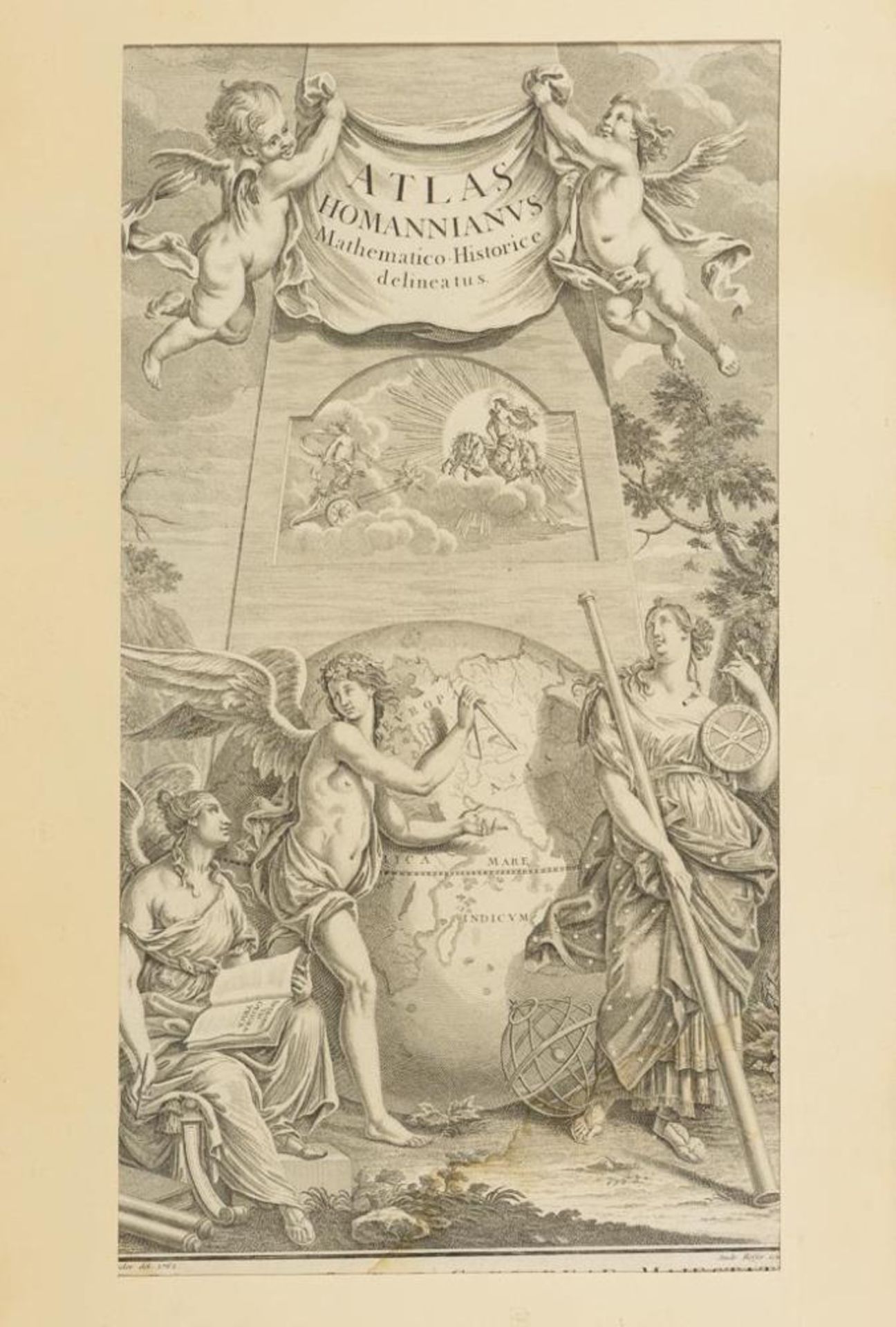 HOMANN, Johann Baptist (Erben). Titelblatt aus "Atlas Homannianus Mathematico-Historice Delineatus".