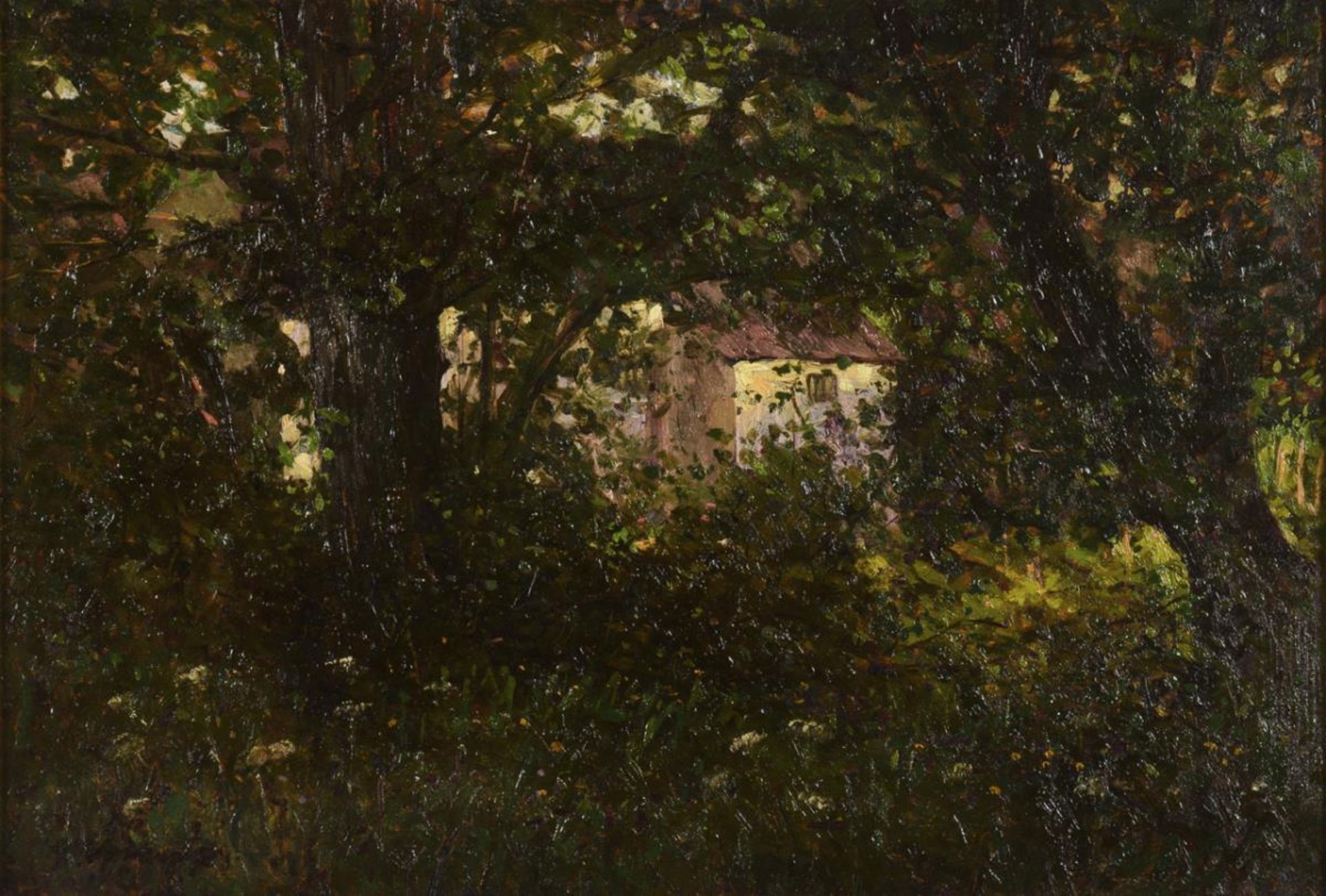 STOSKOPF, Gustav Jacques (1869 - 1944). Haus im Wald.
