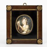 Miniatur: Damenporträt mit Mandoline ("Wilhelmine Concordia Dähne")