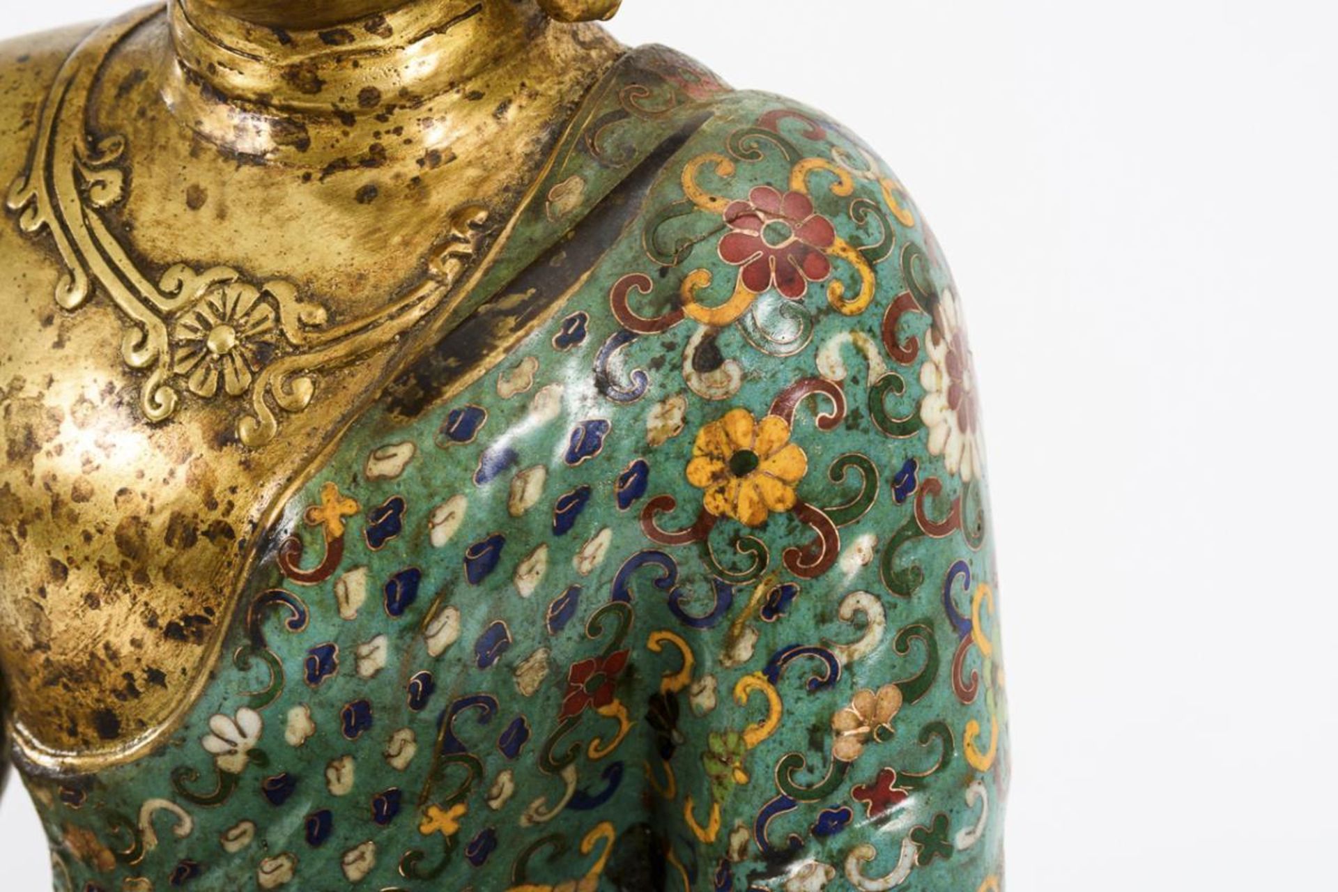 Buddha mit Cloisonnétechnik - Bild 5 aus 10