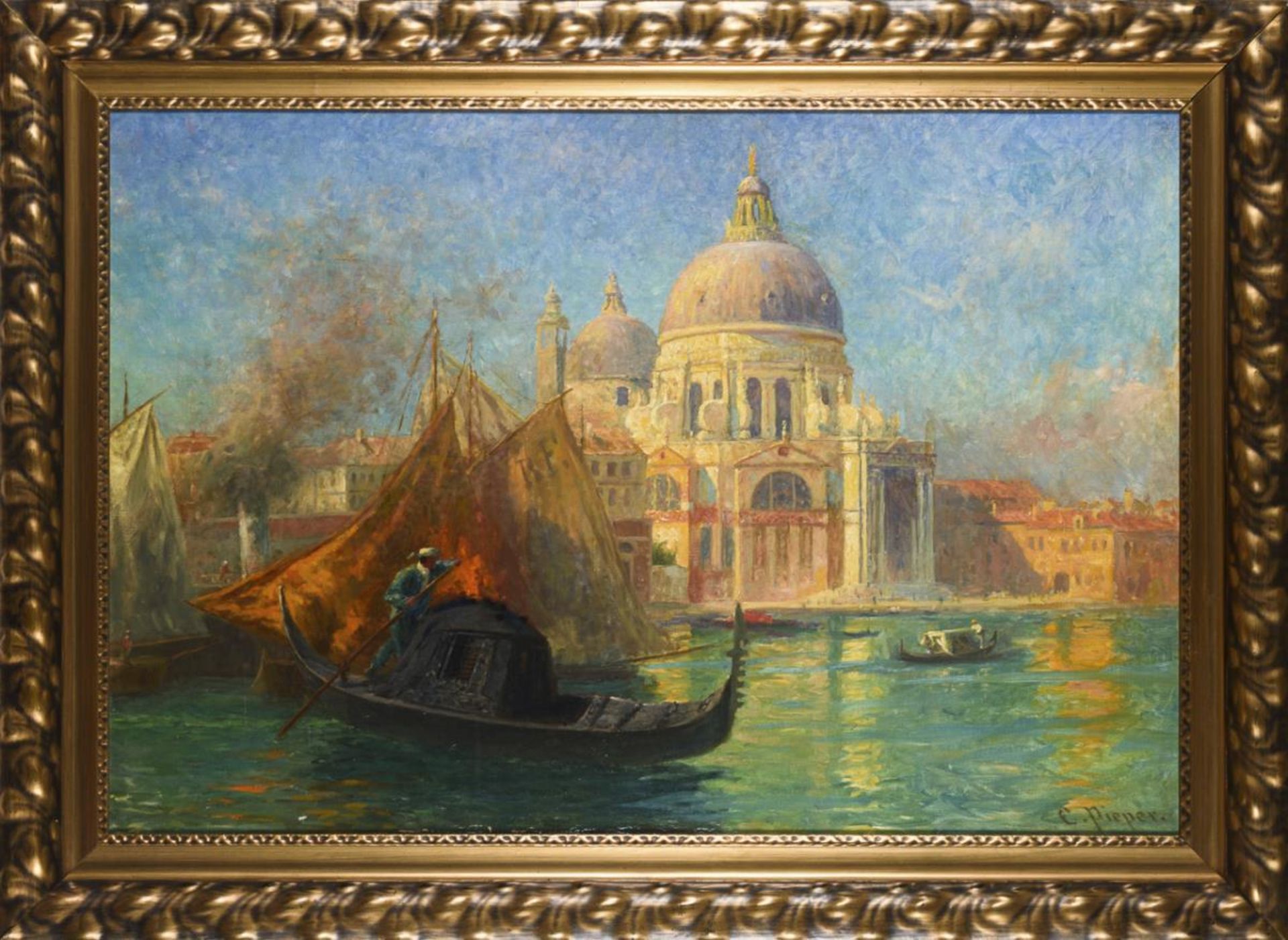 PIEPER, Christian (1843 Osnabrück - 1934 Düsseldorf). Boote vor Venedig. - Bild 2 aus 4