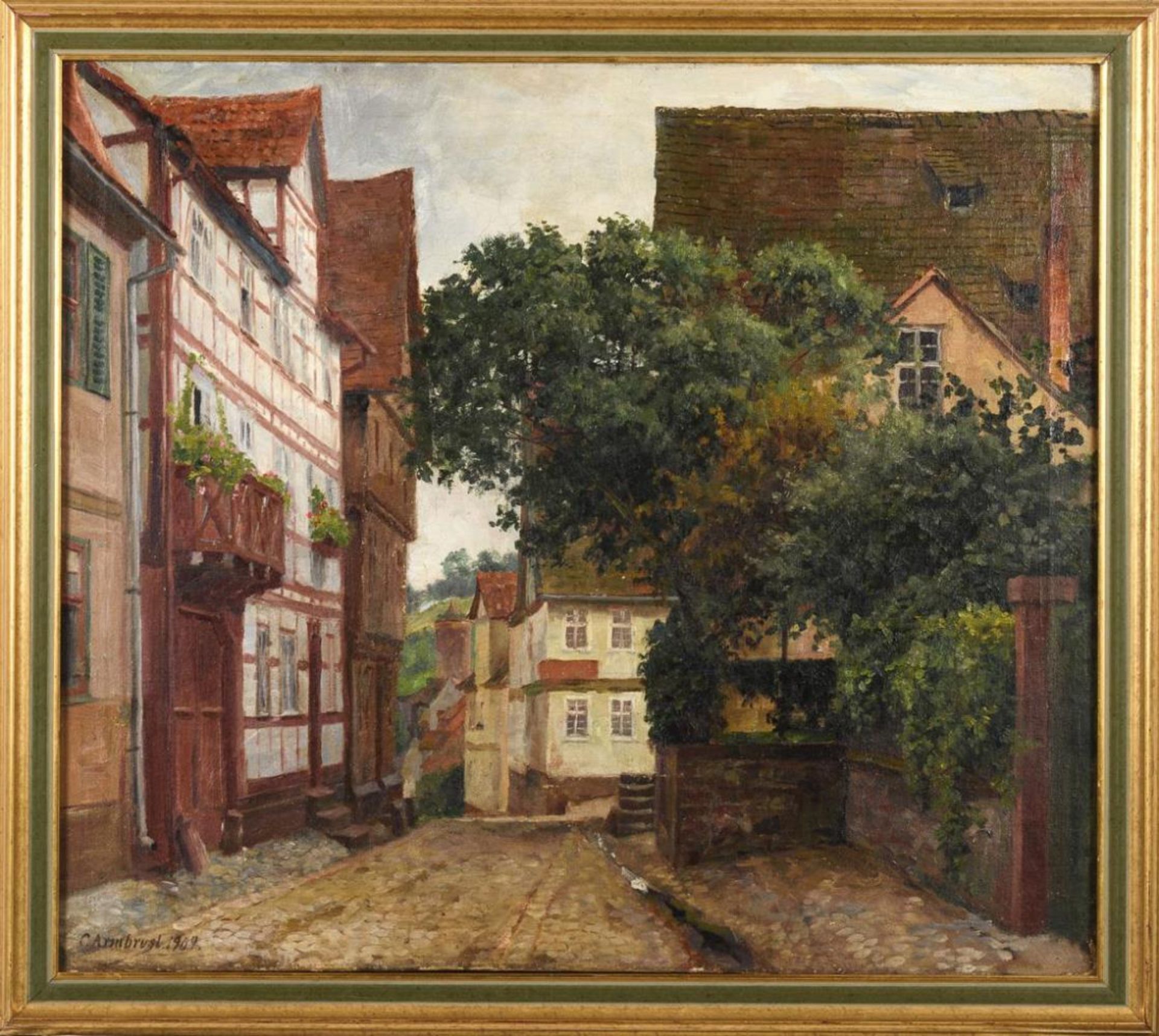 ARMBRUST, Carl (1867 Itzehoe - 1928 Kassel). Hessische Kleinstadtstraße. - Bild 2 aus 3