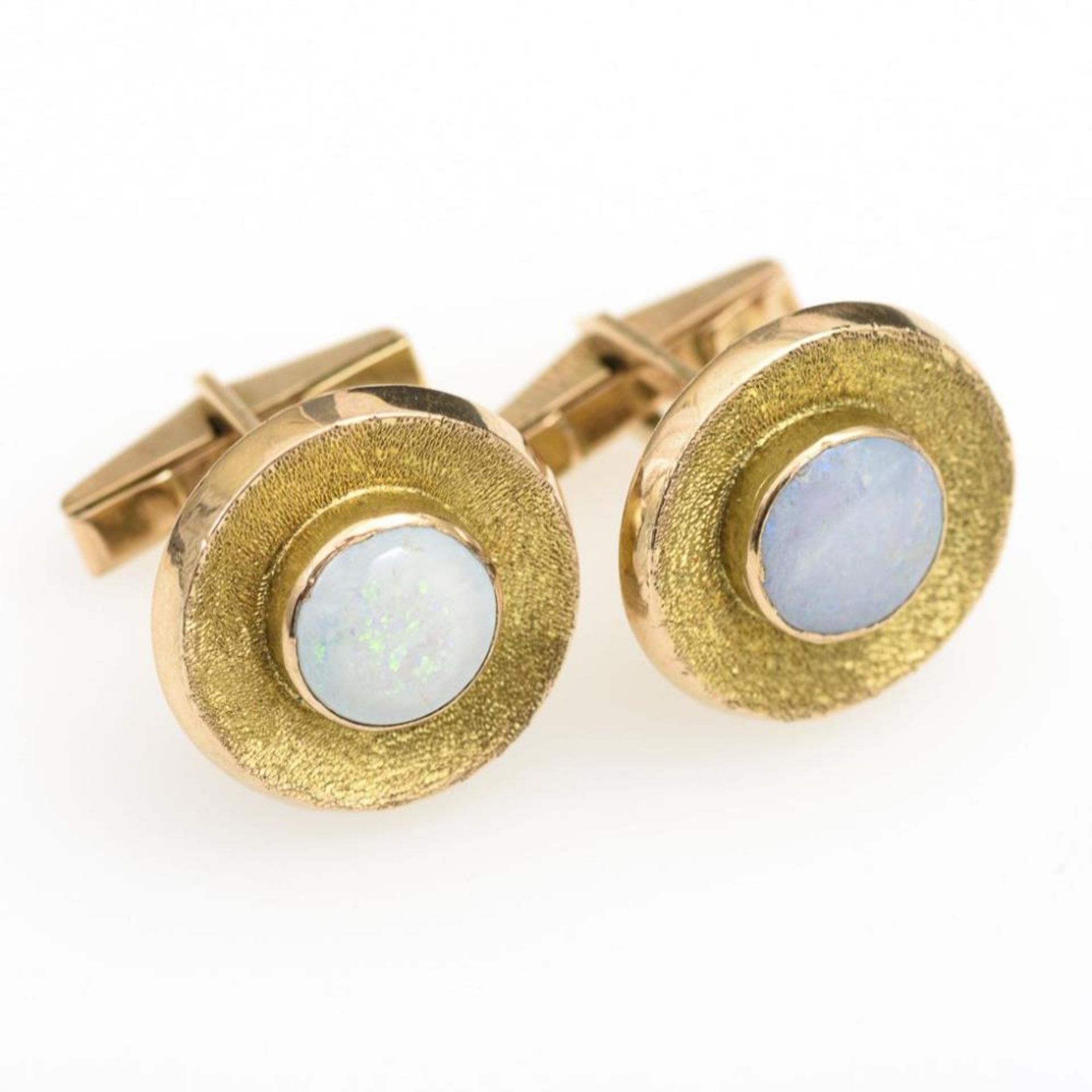 Manschettenknopfpaar mit Opalen - Bild 2 aus 2