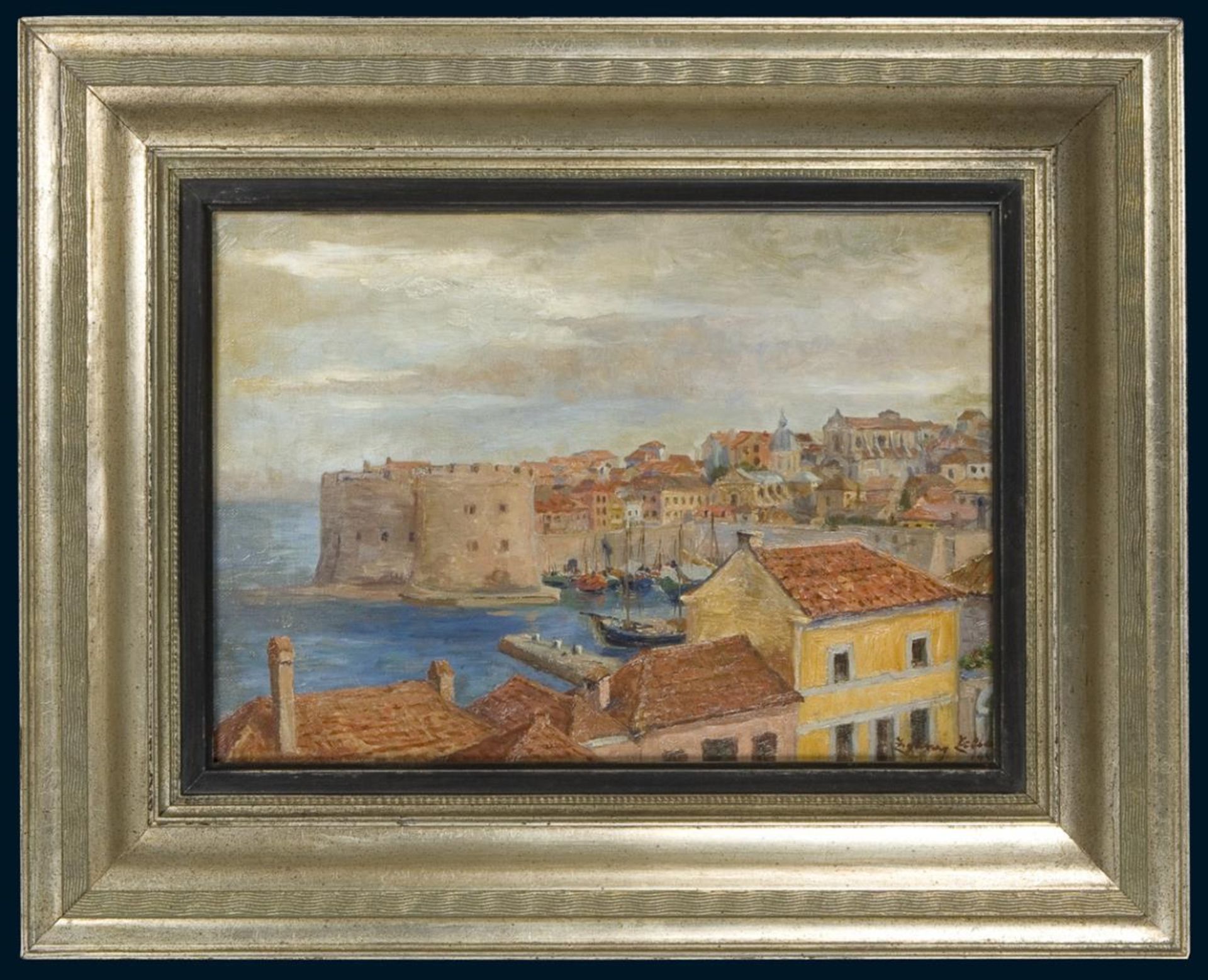 KROATISCHER MALER ERSTE HÄLFTE 20. JAHRHUNDERT. Der alte Hafen von Dubrovnik. - Bild 2 aus 4