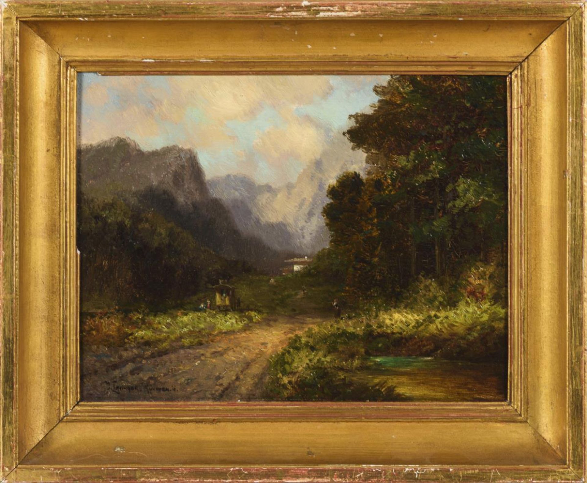 REICHERT, Carl (1836 München - 1918 Graz). Waldlandschaft mit Staffage. - Bild 2 aus 3