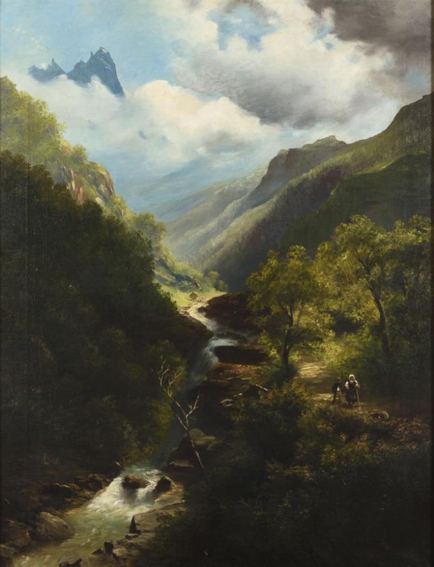 VÖSCHER, Leopold Heinrich (1830 Wien - 1877). Bach im Gebirge.