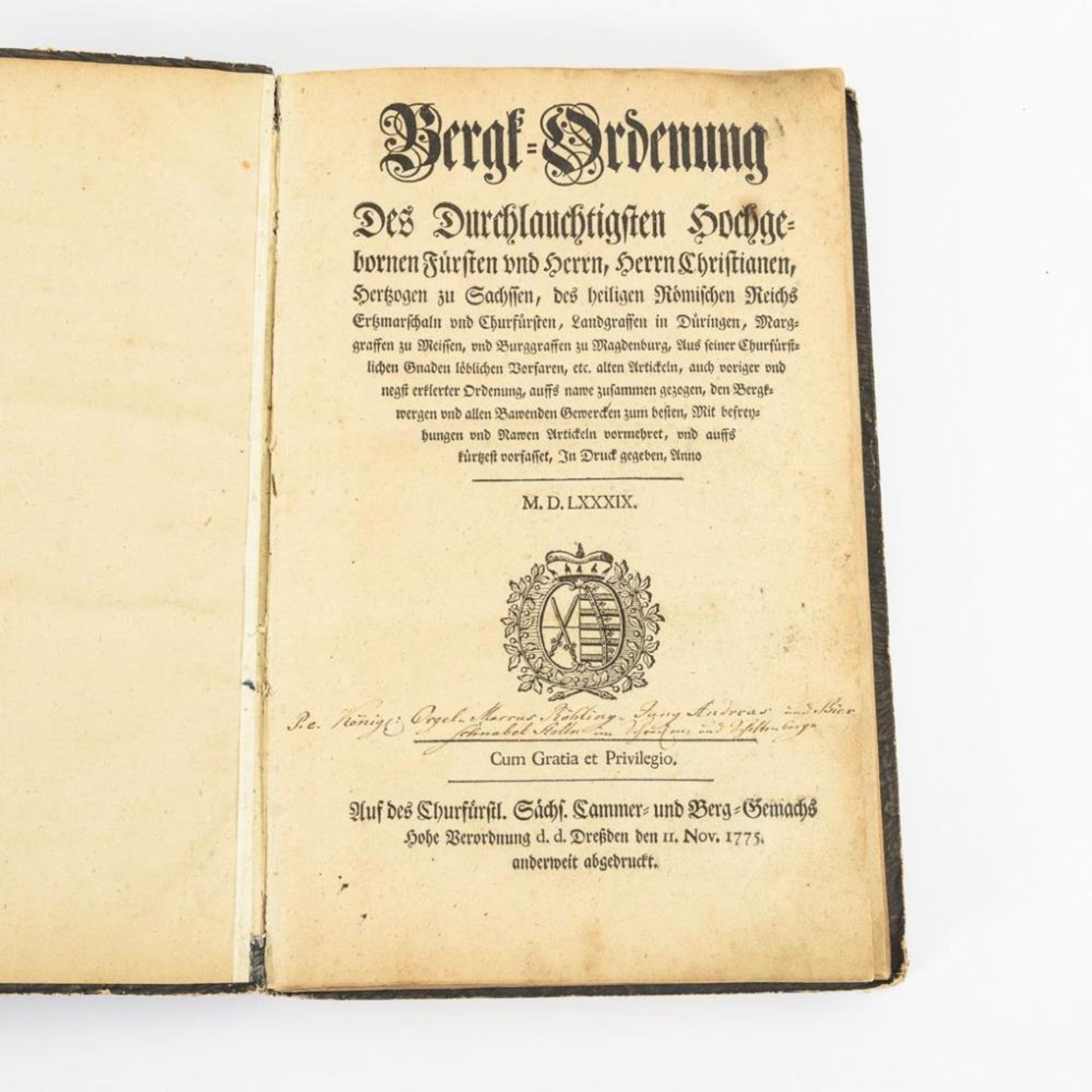 Sächsische Bergordnung von 1589/1775 und andere Bergwerksverordnungen