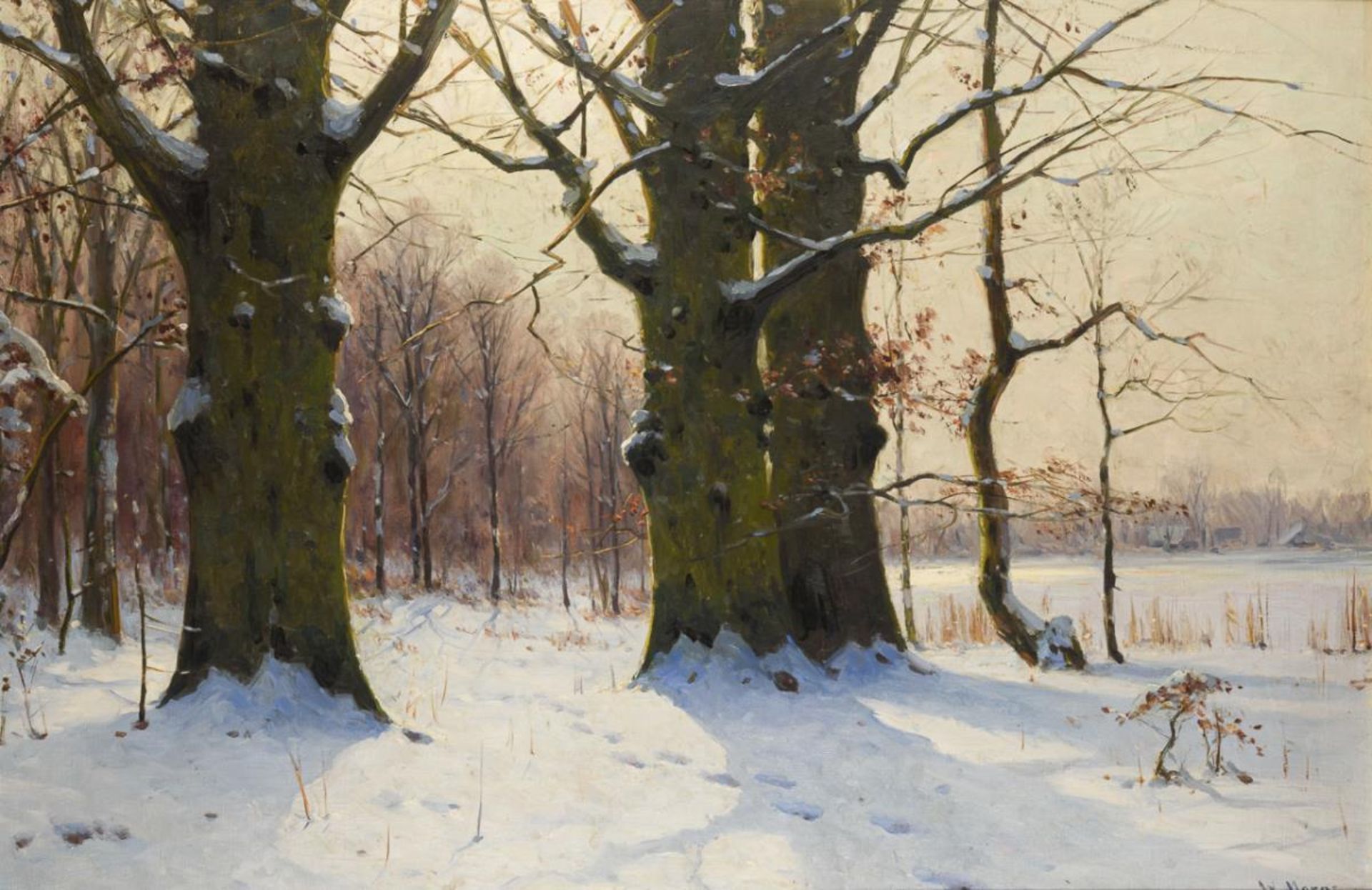 MORAS, Walter (1856 Berlin - 1925 ebd.). Winterlandschaft.