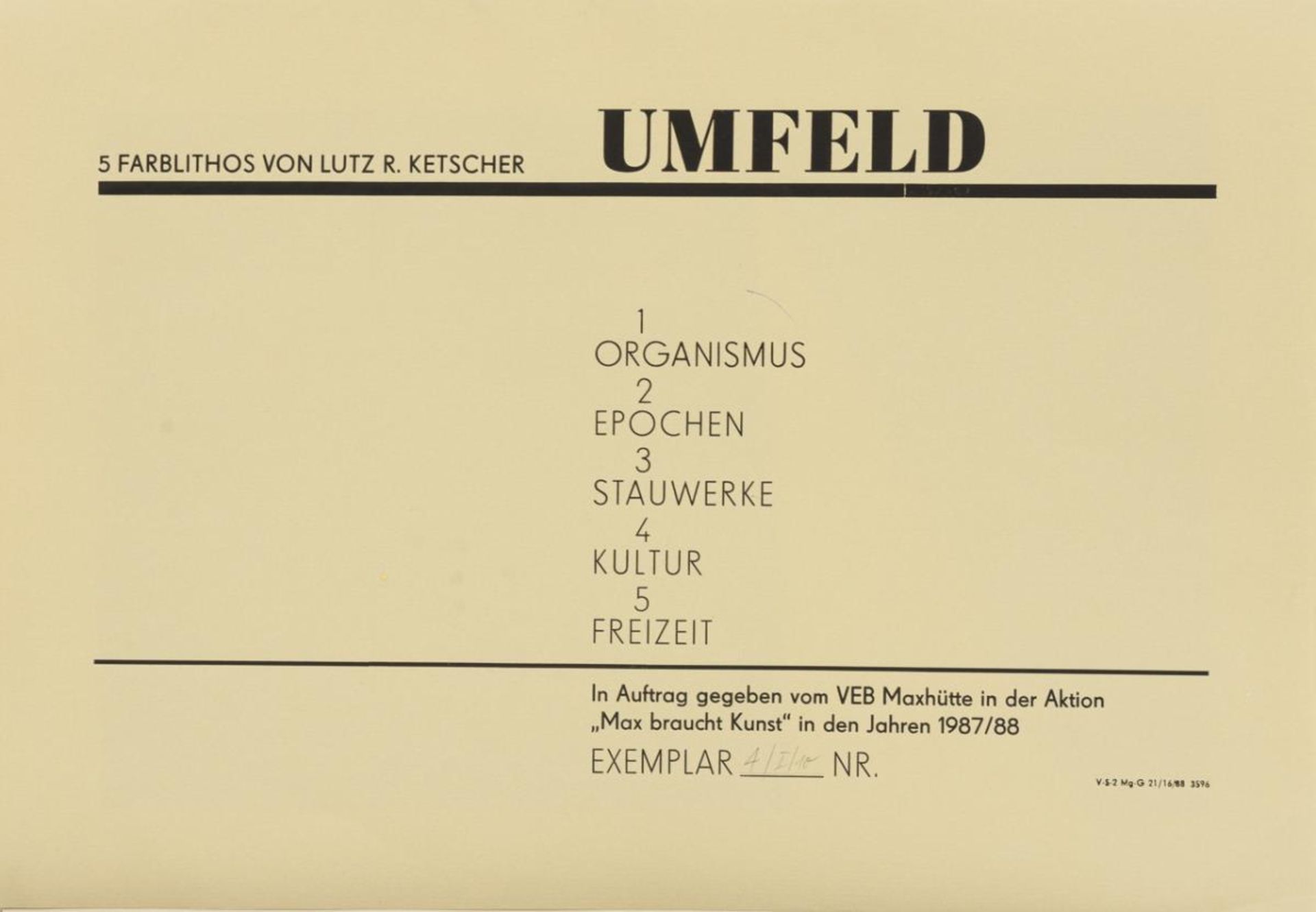 KETSCHER, Lutz R. (*1942 Gera). Grafikmappe "Umfeld". - Bild 6 aus 6