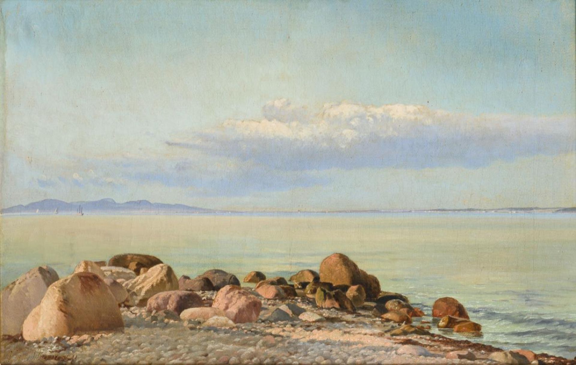 THOMSEN, Frederick (1819 Broager - 1891 Hellebæk). Dänische Küstenlandschaft.