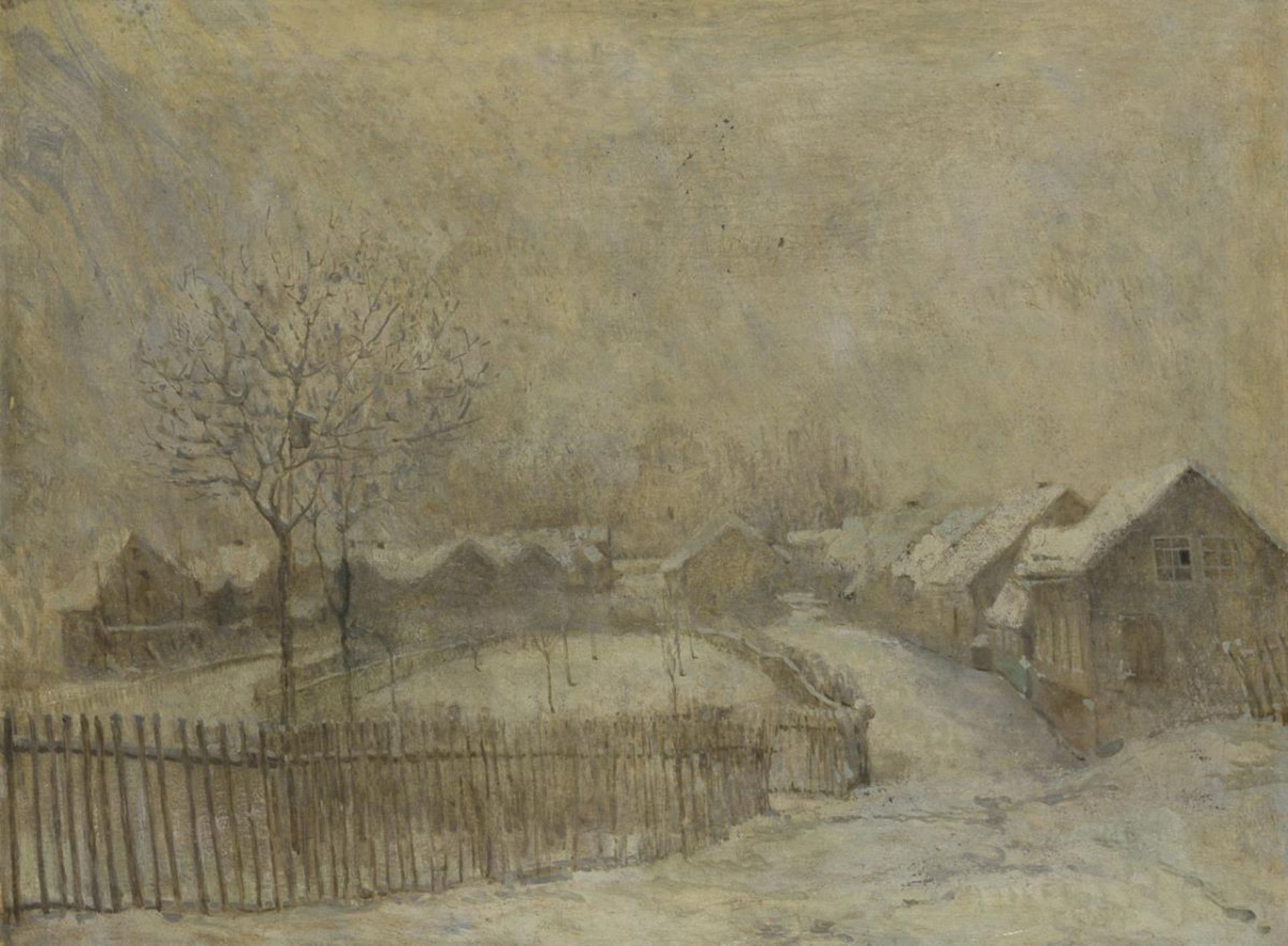 HAFNER, Fritz (* 1877 Wien). Dorf im Winter.
