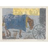 WENZEL, Martha (1859 Lippehne - 1943). Pferdegespanne vor Festhalle.| siehe Nachtrag