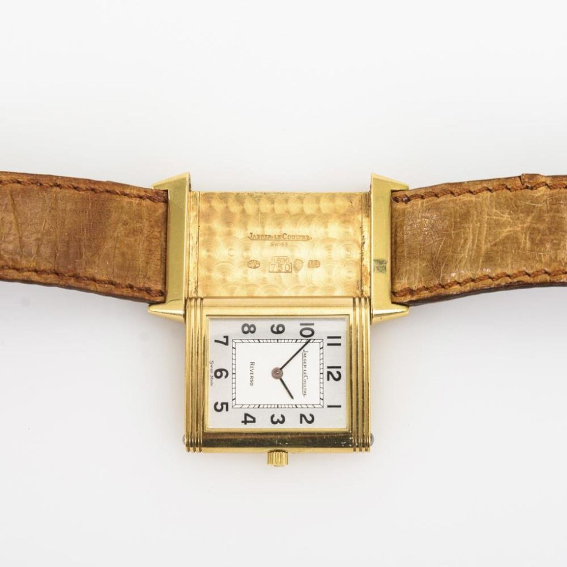 Goldene "Reverso"-Armbanduhr in Originaletui Jaeger-LeCoultre. - Bild 5 aus 6