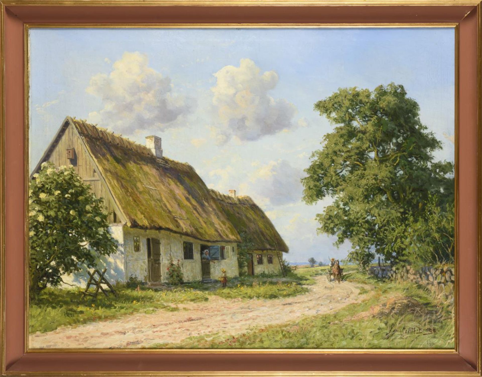 BROGE, Alfred (1870 Kopenhagen - 1955 Kopenhagen). Landschaft mit Bauernhaus. - Bild 2 aus 4