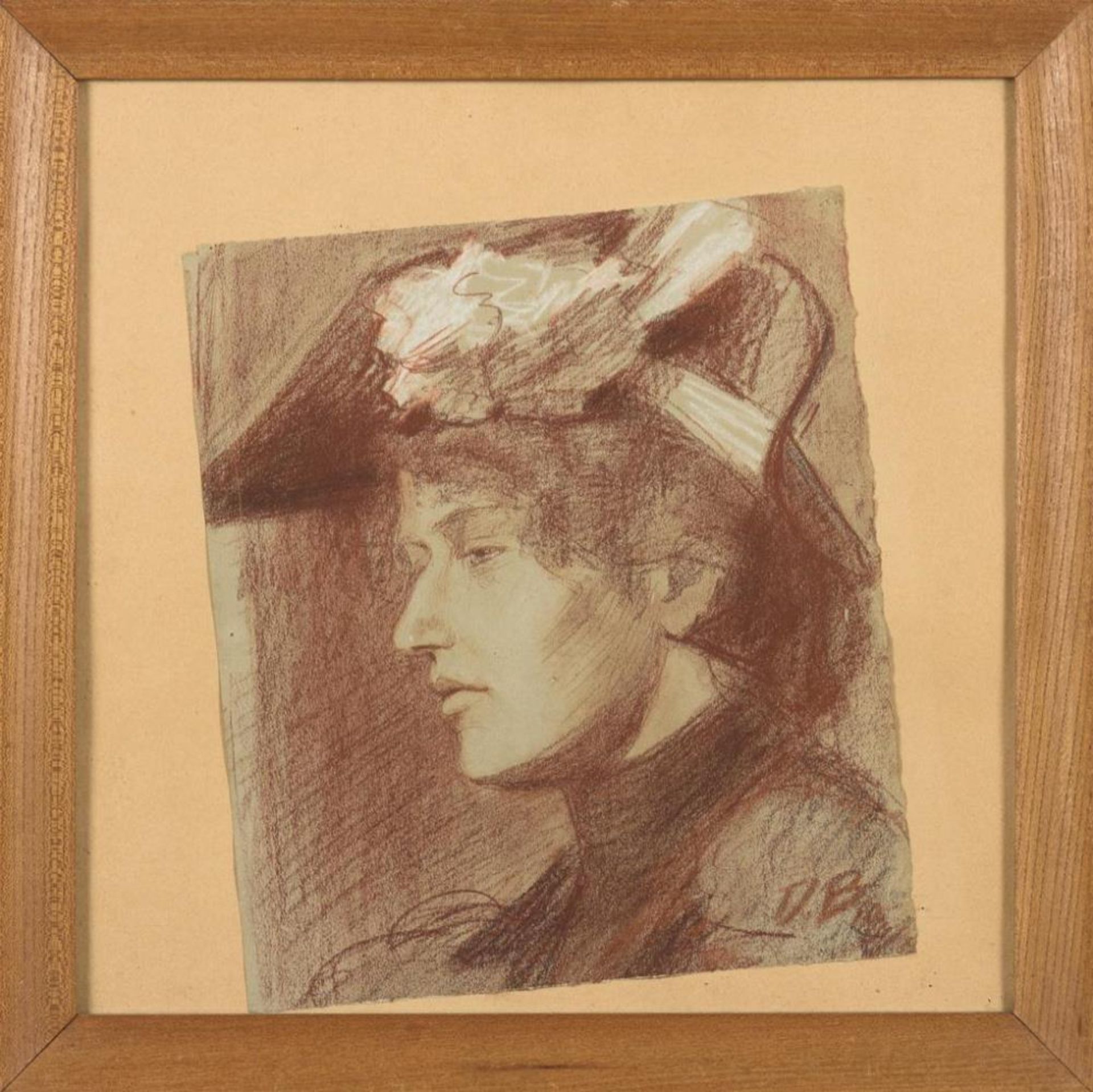 WILLGERODT-BRÜNNER, Dora (1887 Karlsruhe - 1983 Marburg). Frauenporträt. - Bild 2 aus 2