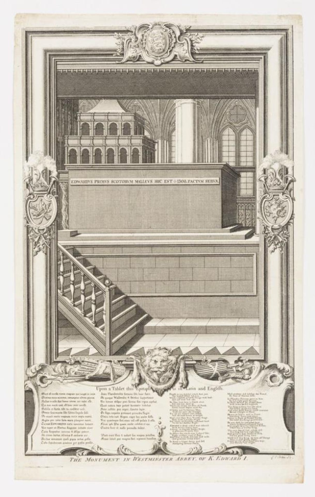 GRAVELOT, Hubert-François (1699 Paris - 1733 Paris). 5 Ansichten mit Grabmonumenten englischer König - Bild 5 aus 5