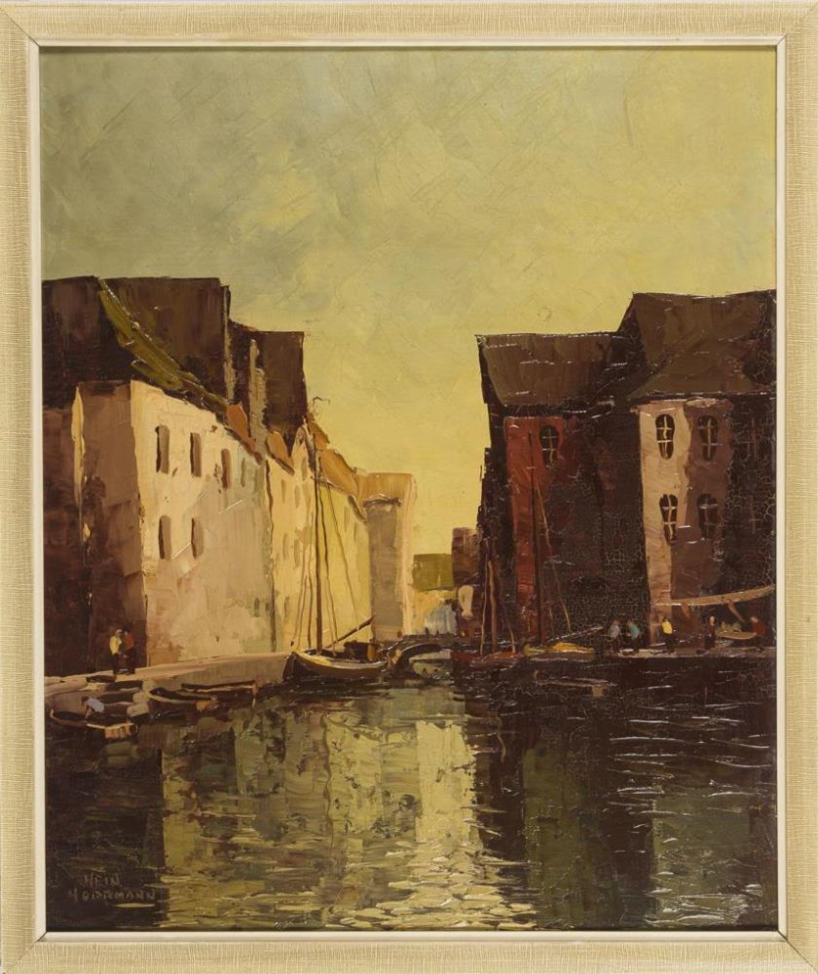 HOPPMANN, Hein (1901 Rheinberg - 1982). Stadtansicht mit Kanal. - Bild 2 aus 3