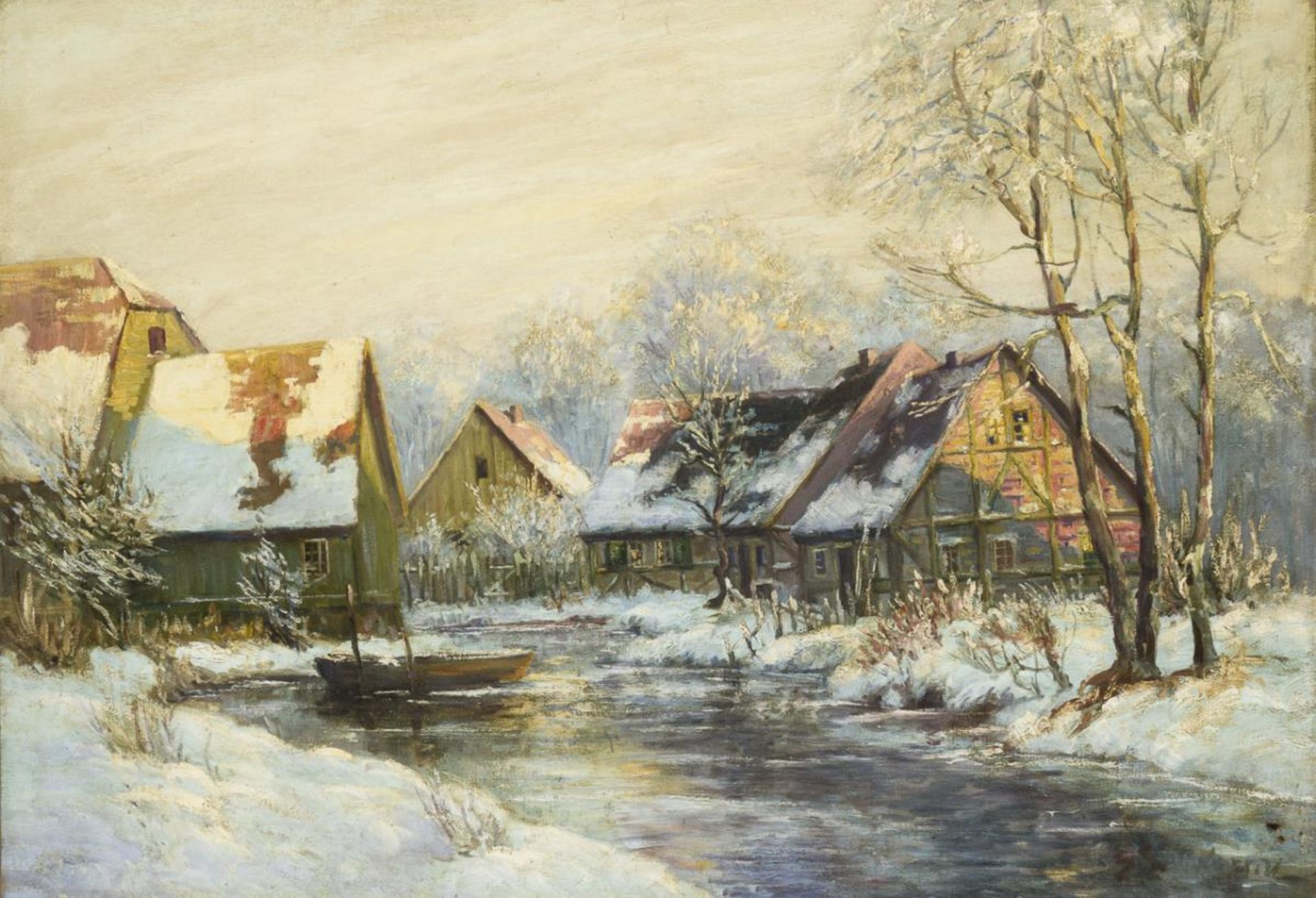 CERNY, Charles (1892 - 1965). Winterliche Dorfansicht.