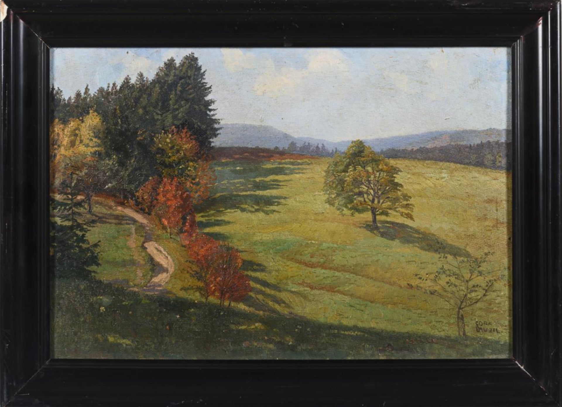 LAUZIL, Cora (1881 Graz - 1945). Sonnige Herbstlandschaft. - Bild 2 aus 3