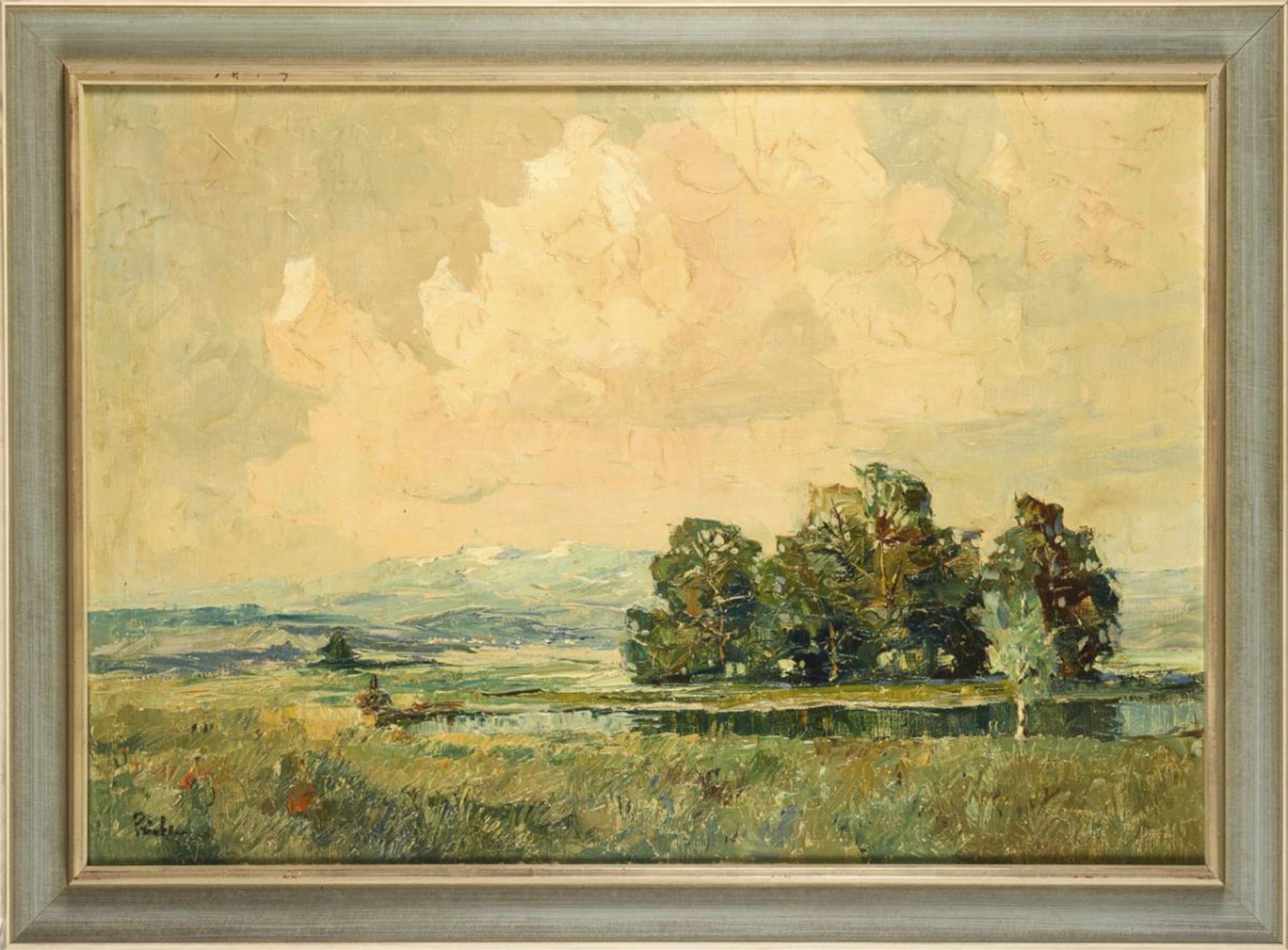 PRIEBE, Rudolf (1889 Schulakowo/Kiew - 1964 Hamburg). Sonnige Landschaft. - Bild 2 aus 3